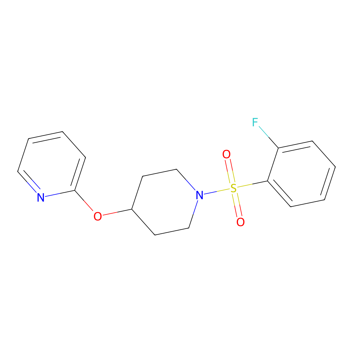 2-((1-((2-Fluorophenyl)sulfonyl)piperidin-4-yl)oxy)pyridine molecular structure, CAS 1448122-81-3