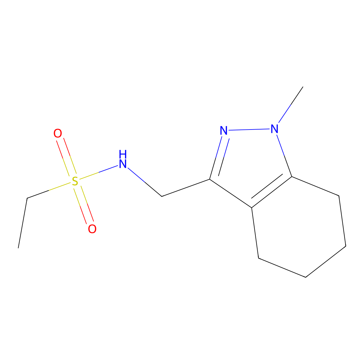 N-((1-methyl-4,5,6,7-tetrahydro-1H-indazol-3-yl)methyl)ethanesulfonamide molecular structure, CAS 1448122-87-9
