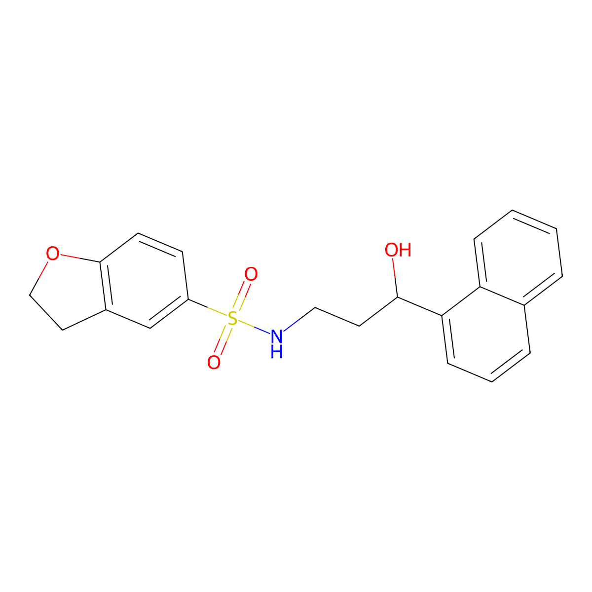 N-(3-hydroxy-3-(naphthalen-1-yl)propyl)-2,3-dihydrobenzofuran-5-sulfonamide molecular structure, CAS 1448122-91-5