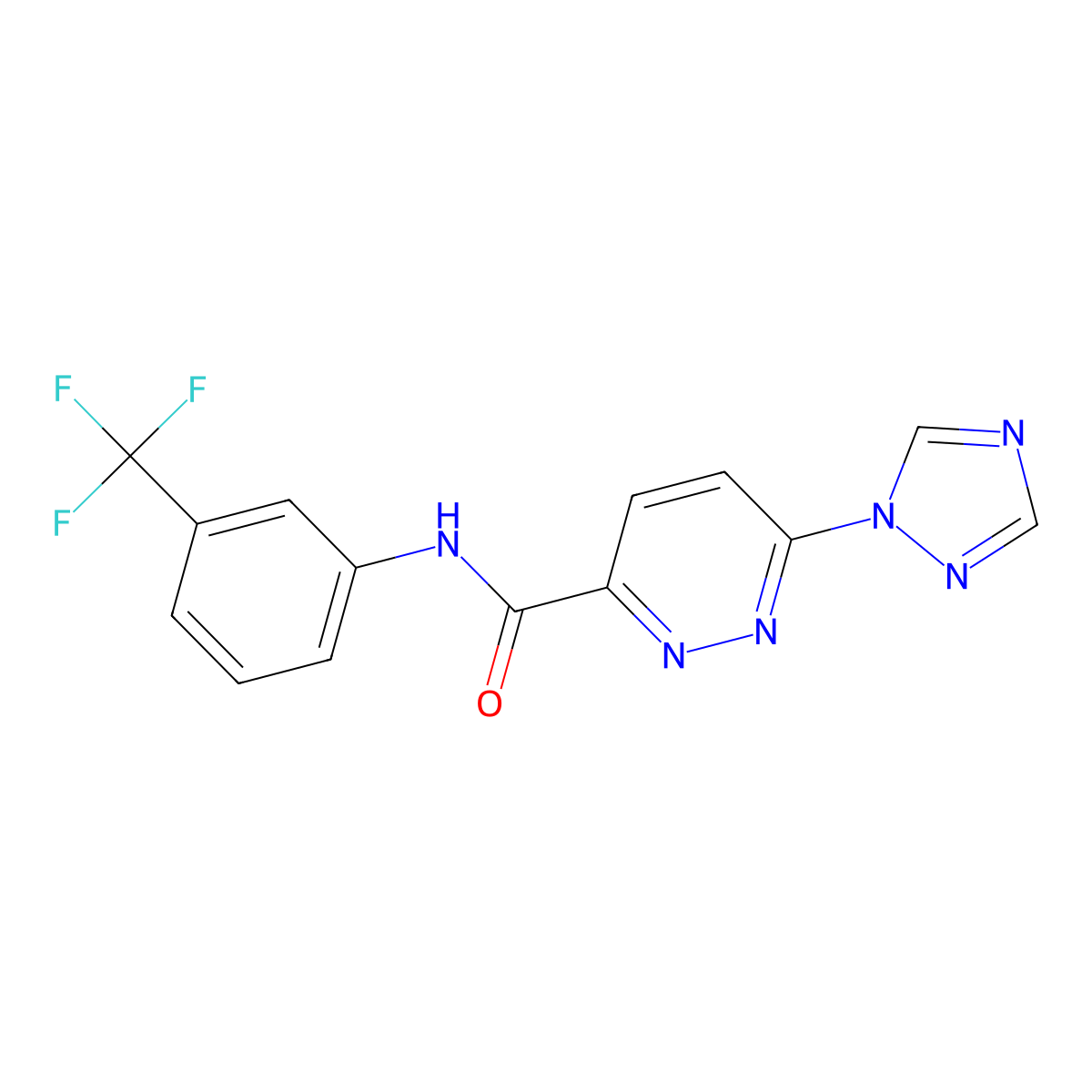 6-(1H-1,2,4-triazol-1-yl)-N-[3-(trifluoromethyl)phenyl]pyridazine-3-carboxamide molecular structure, CAS 1448122-94-8
