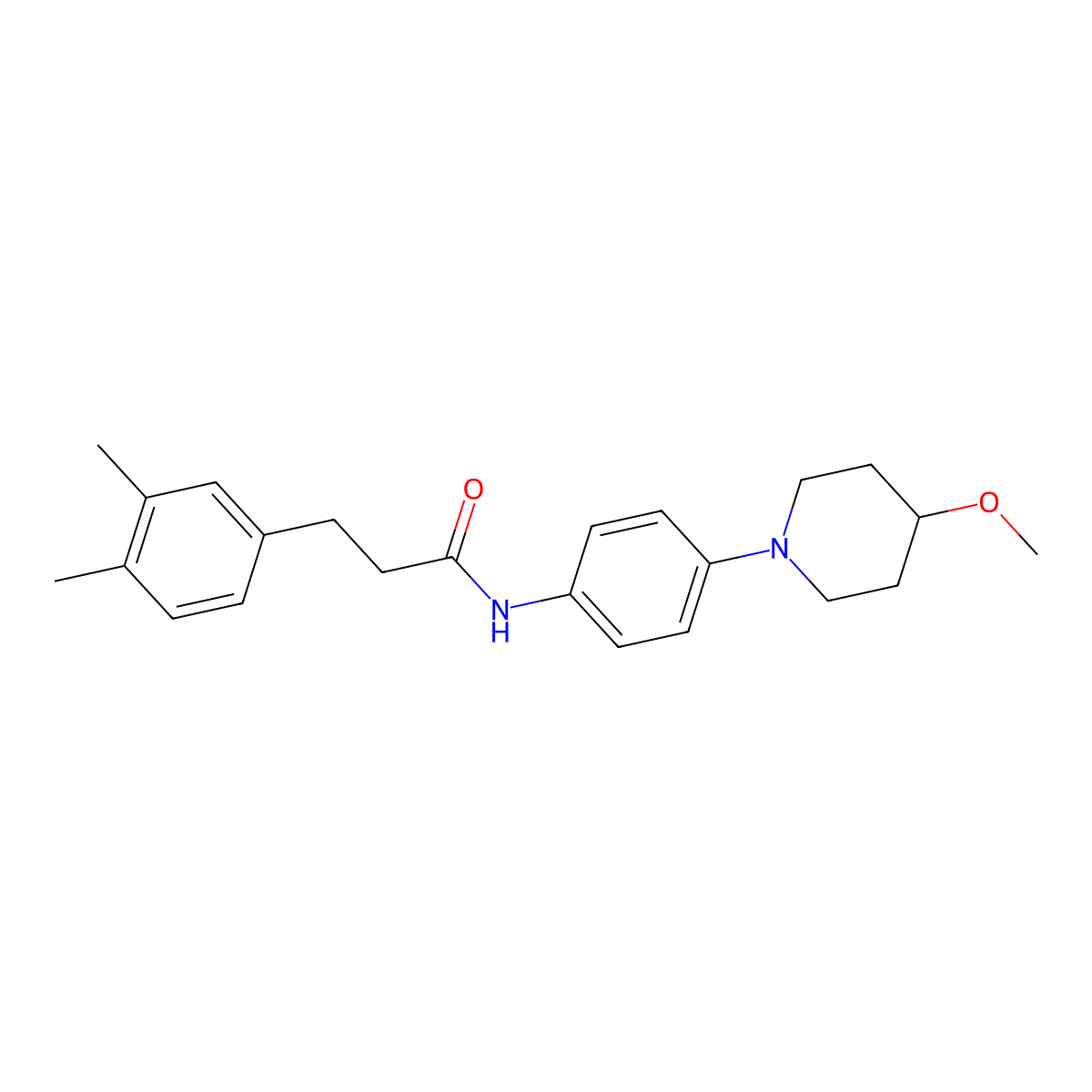 3-(3,4-Dimethylphenyl)-N-[4-(4-methoxypiperidin-1-YL)phenyl]propanamide molecular structure, CAS 1448123-09-8