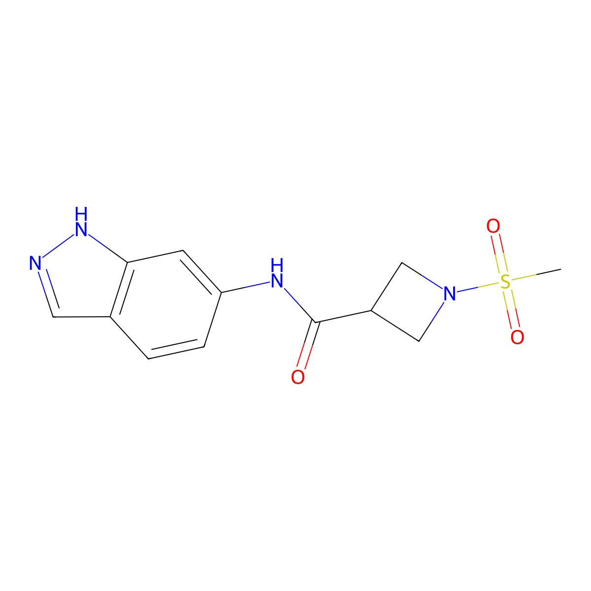 N-(1H-indazol-6-yl)-1-(methylsulfonyl)azetidine-3-carboxamide molecular structure, CAS 1448123-11-2