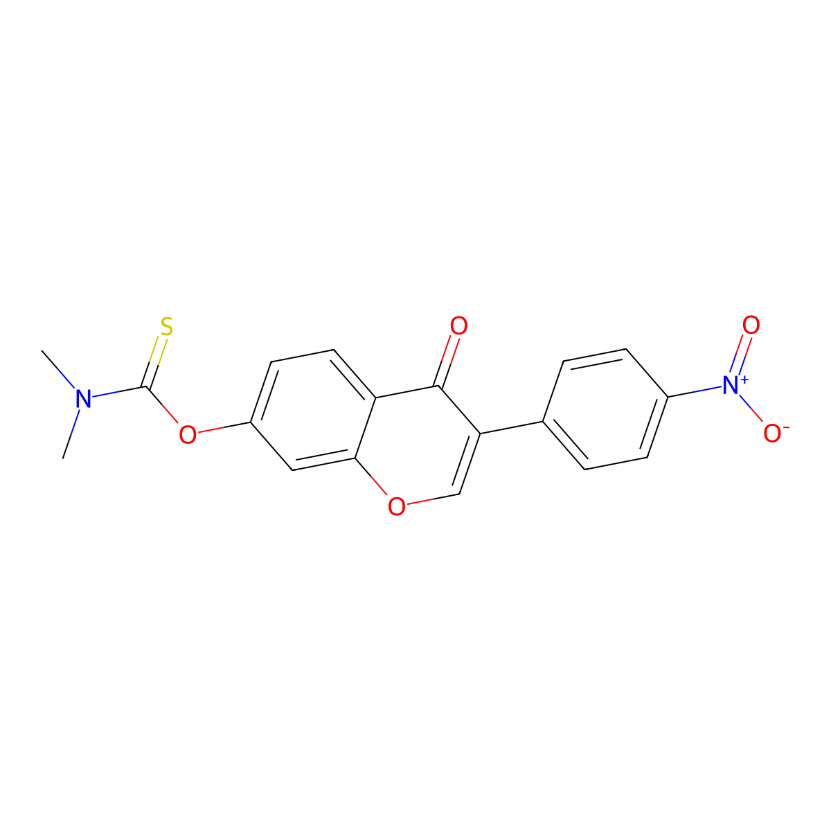O-(3-(4-nitrophenyl)-4-oxo-4H-chromen-7-yl) dimethylcarbamothioate molecular structure, CAS 1448123-31-6