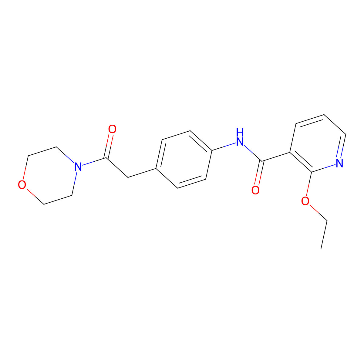 2-ethoxy-N-(4-(2-morpholino-2-oxoethyl)phenyl)nicotinamide molecular structure, CAS 1448123-37-2