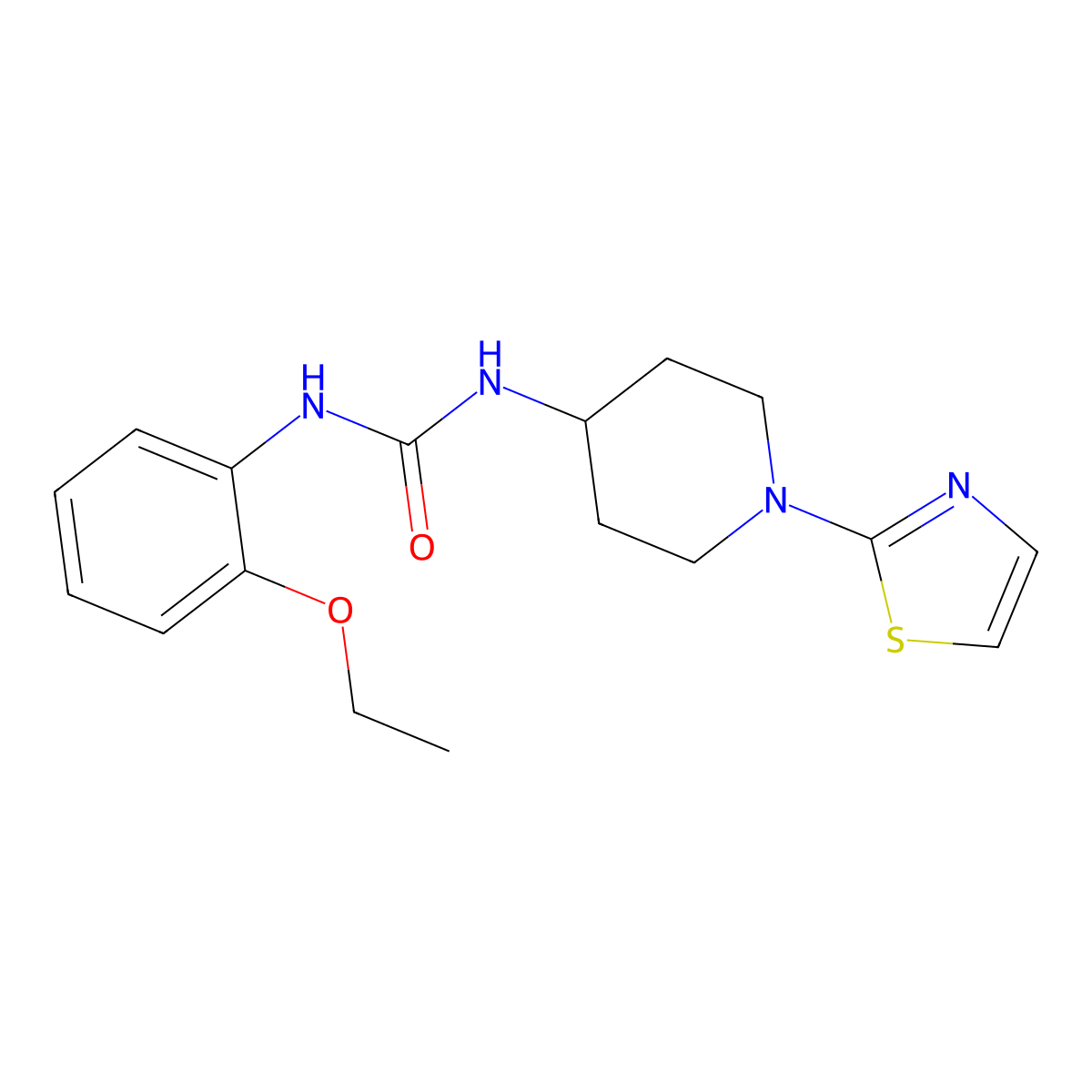 1-(2-Ethoxyphenyl)-3-(1-(thiazol-2-yl)piperidin-4-yl)urea molecular structure, CAS 1448123-44-1
