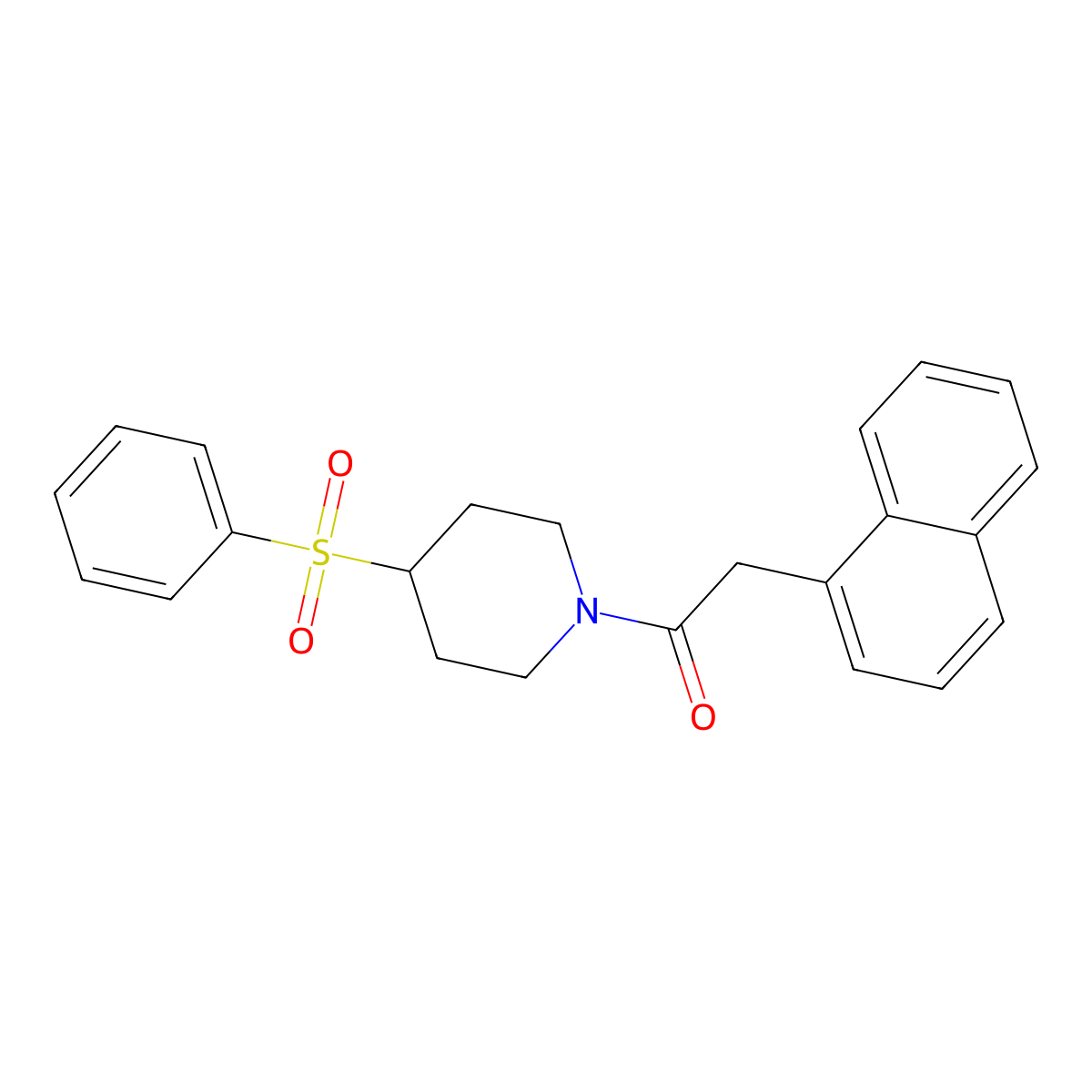 2-(Naphthalen-1-yl)-1-(4-(phenylsulfonyl)piperidin-1-yl)ethanone molecular structure, CAS 1448123-45-2