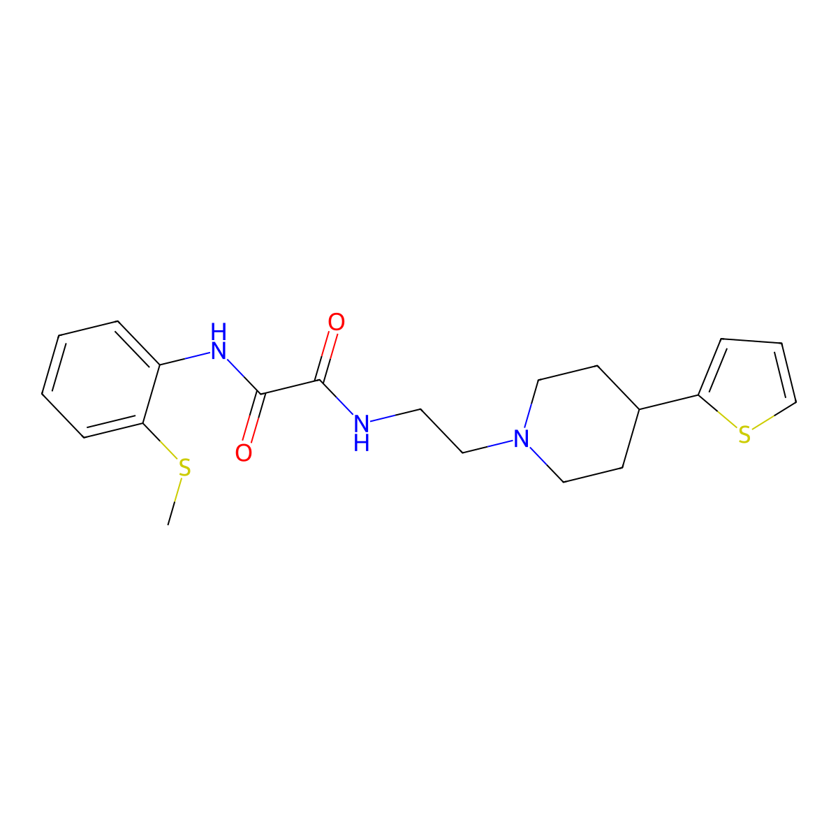 N'-[2-(methylsulfanyl)phenyl]-N-{2-[4-(thiophen-2-yl)piperidin-1-yl]ethyl}ethanediamide molecular structure, CAS 1448123-49-6