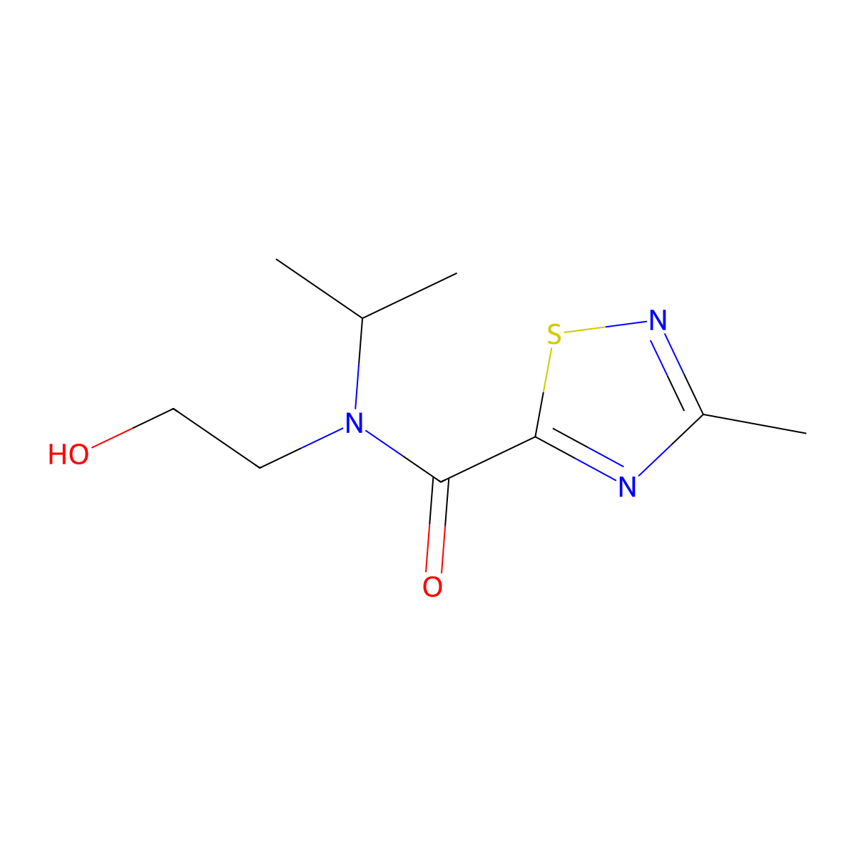 N-(2-hydroxyethyl)-N-isopropyl-3-methyl-1,2,4-thiadiazole-5-carboxamide molecular structure, CAS 1448123-54-3