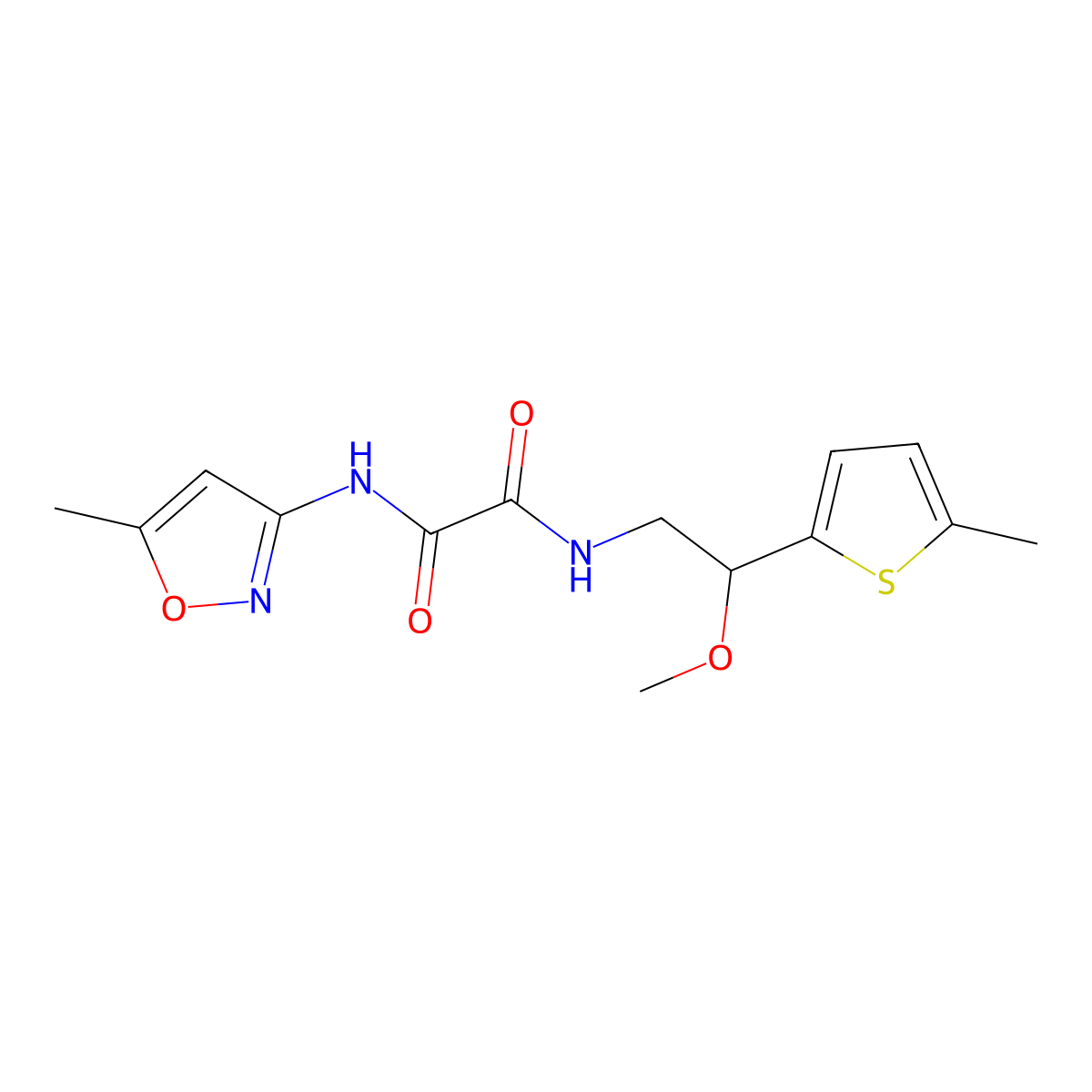 N1-(2-methoxy-2-(5-methylthiophen-2-yl)ethyl)-N2-(5-methylisoxazol-3-yl)oxalamide molecular structure, CAS 1448123-59-8