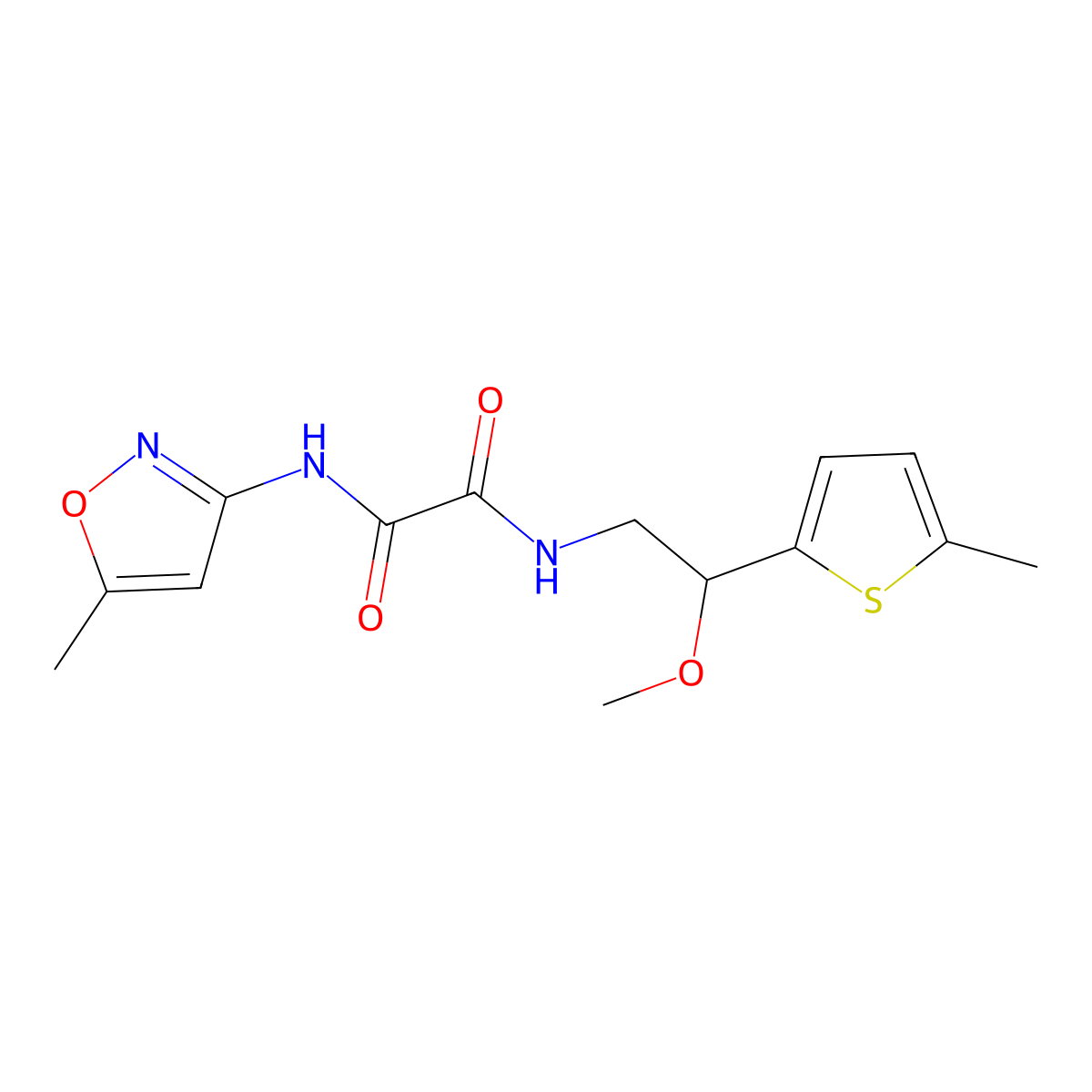 N1-(2-methoxy-2-(5-methylthiophen-2-yl)ethyl)-N2-(5-methylisoxazol-3-yl)oxalamide molecular structure, CAS 1448123-59-8