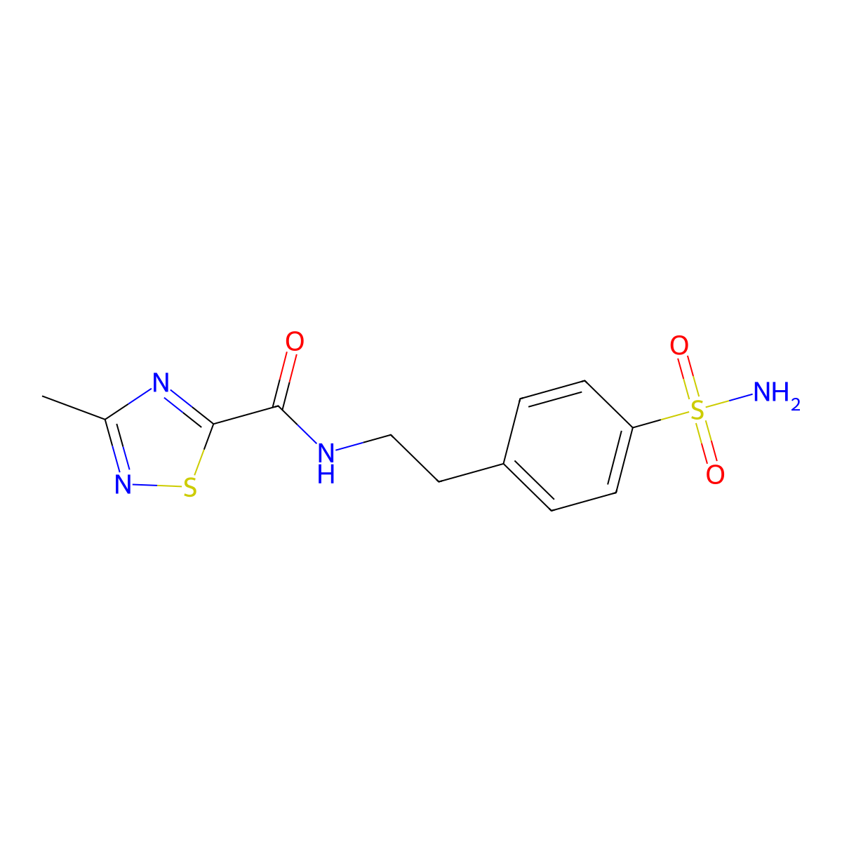 3-methyl-N-(4-sulfamoylphenethyl)-1,2,4-thiadiazole-5-carboxamide molecular structure, CAS 1448123-60-1