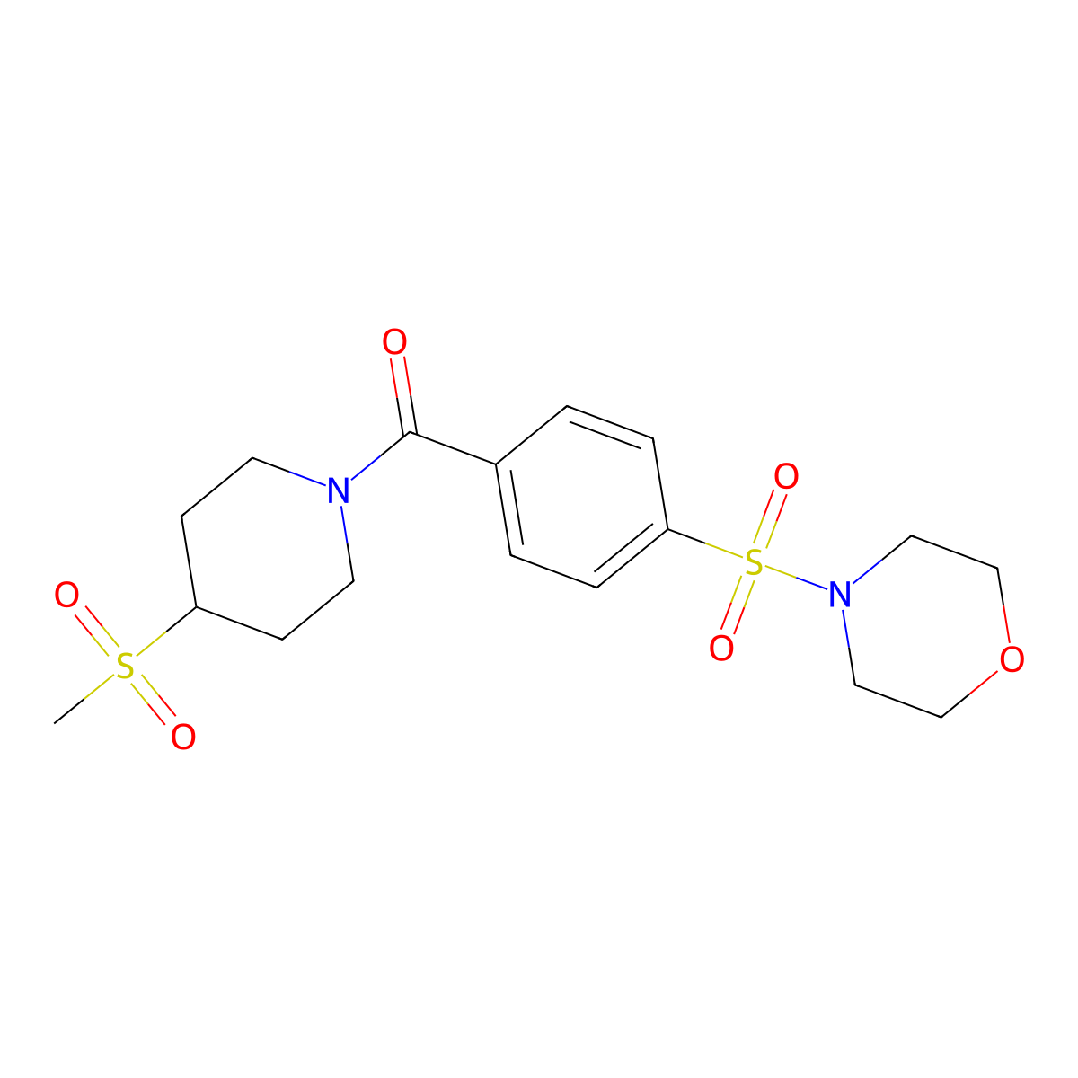(4-(Methylsulfonyl)piperidin-1-yl)(4-(morpholinosulfonyl)phenyl)methanone molecular structure, CAS 1448123-63-4