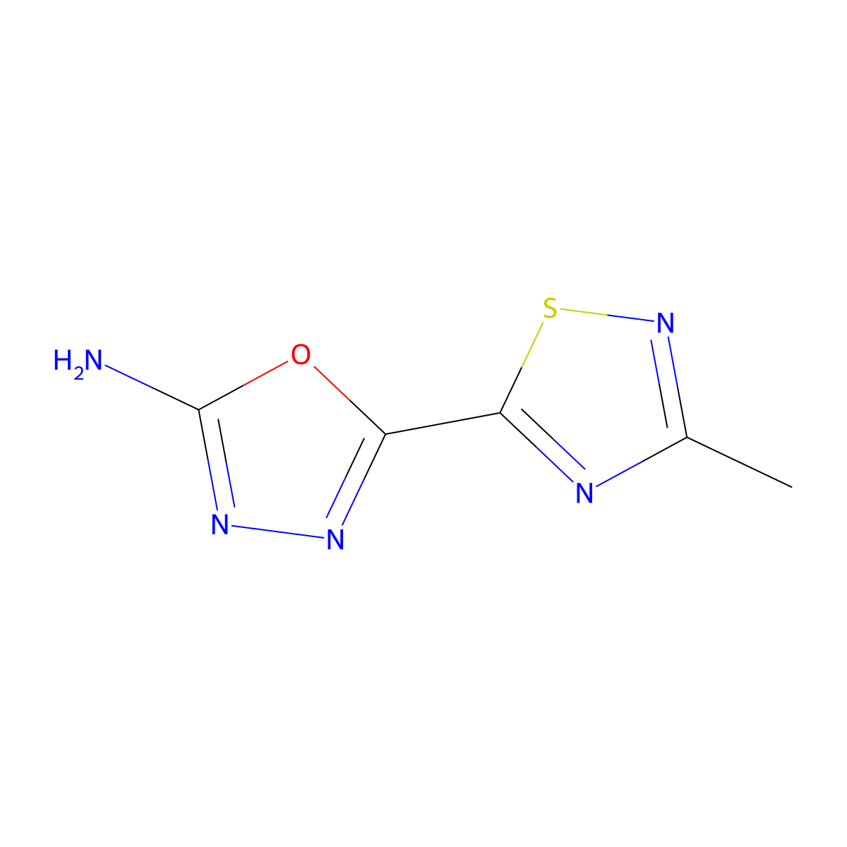 5-(3-Methyl-1,2,4-thiadiazol-5-yl)-1,3,4-oxadiazol-2-amine molecular structure, CAS 1448123-69-0