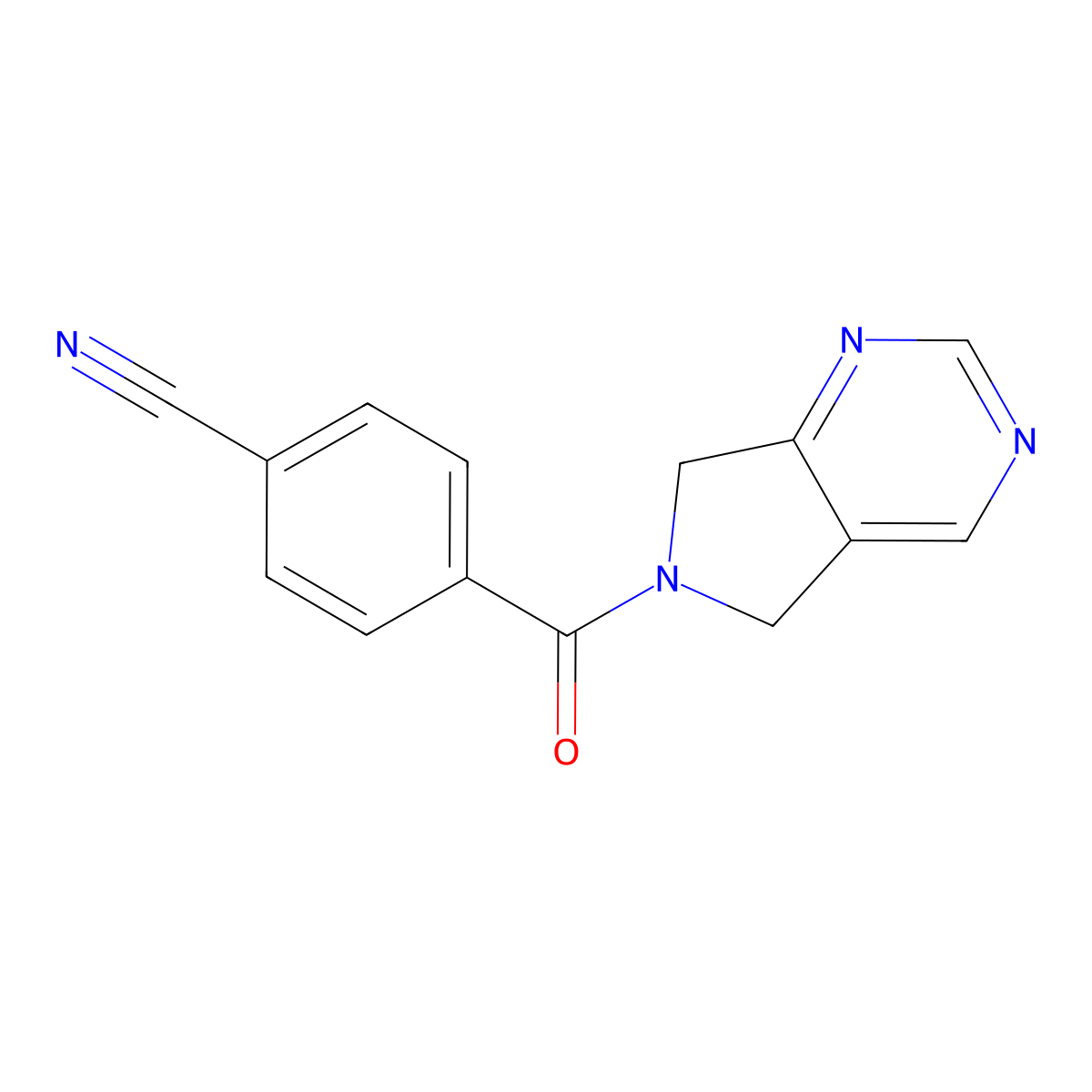 4-(6,7-dihydro-5H-pyrrolo[3,4-d]pyrimidine-6-carbonyl)benzonitrile molecular structure, CAS 1448123-75-8