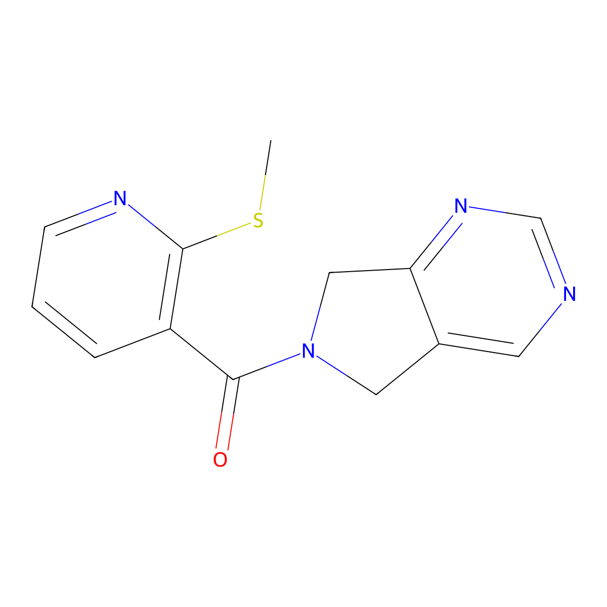 (2-(methylthio)pyridin-3-yl)(5H-pyrrolo[3,4-d]pyrimidin-6(7H)-yl)methanone molecular structure, CAS 1448123-78-1