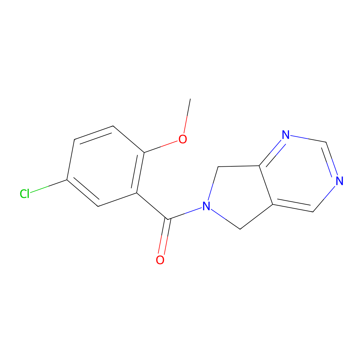 (5-chloro-2-methoxyphenyl)(5H-pyrrolo[3,4-d]pyrimidin-6(7H)-yl)methanone molecular structure, CAS 1448123-84-9