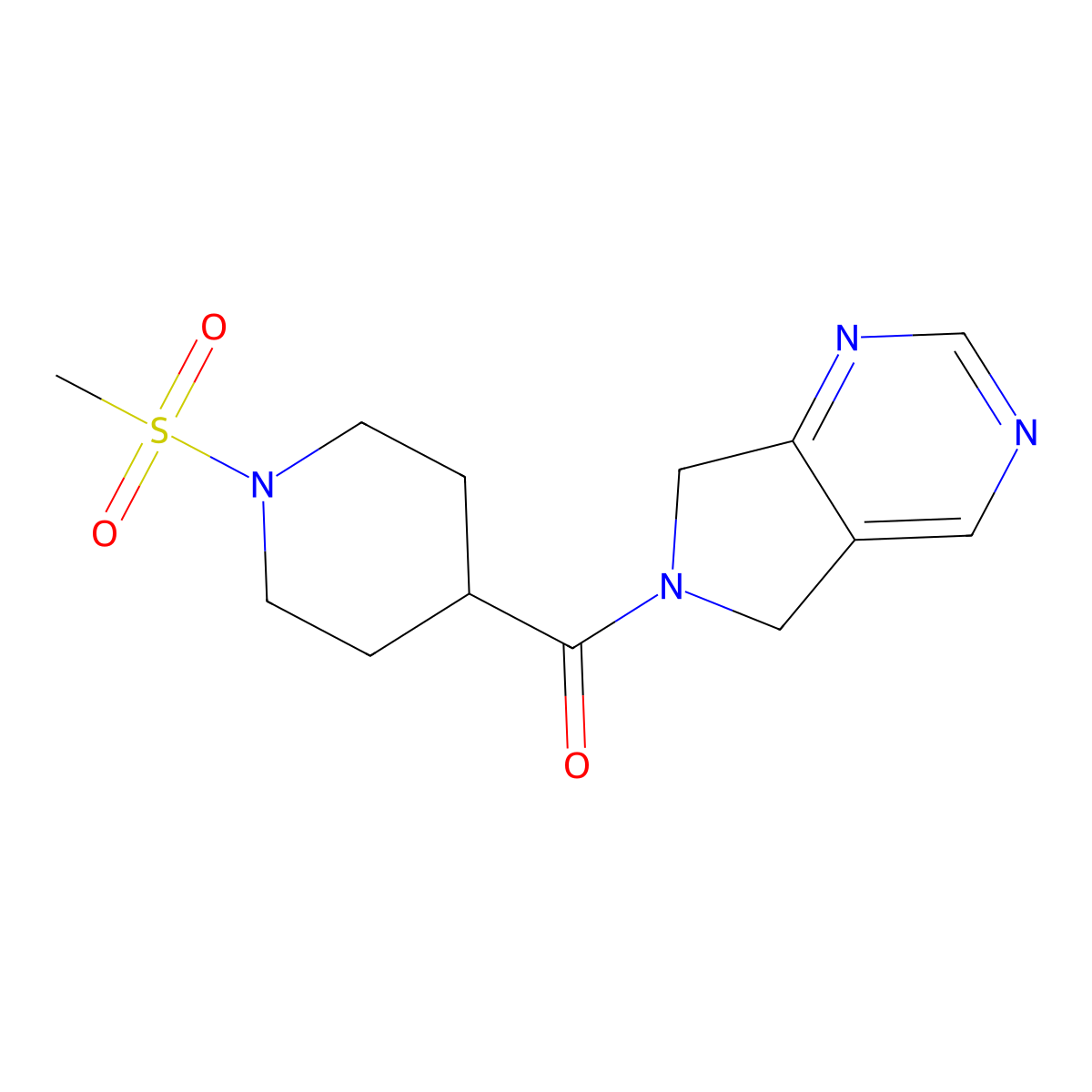 (1-(methylsulfonyl)piperidin-4-yl)(5H-pyrrolo[3,4-d]pyrimidin-6(7H)-yl)methanone molecular structure, CAS 1448123-88-3