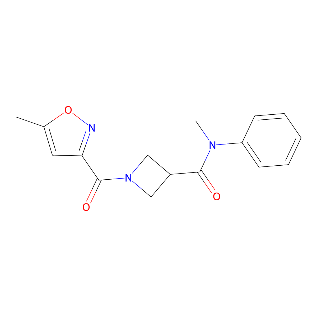 N-methyl-1-(5-methylisoxazole-3-carbonyl)-N-phenylazetidine-3-carboxamide molecular structure, CAS 1448123-89-4