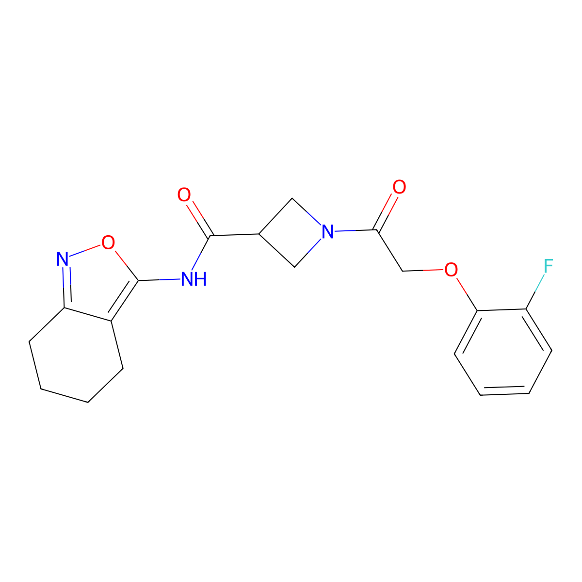 1-(2-(2-fluorophenoxy)acetyl)-N-(4,5,6,7-tetrahydrobenzo[c]isoxazol-3-yl)azetidine-3-carboxamide molecular structure, CAS 1448123-94-1