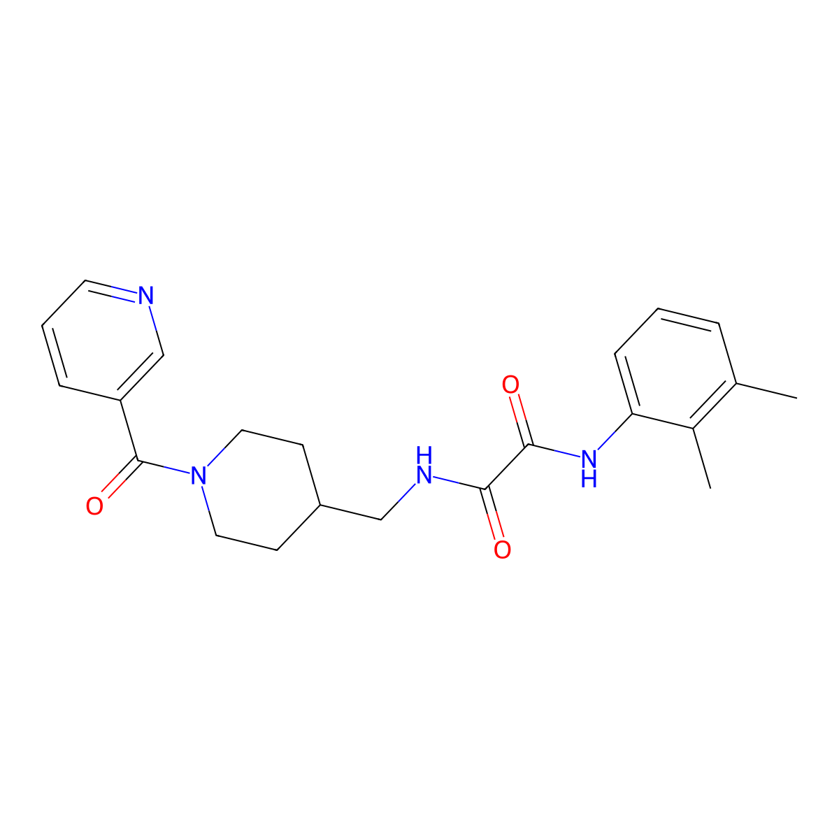 N1-(2,3-dimethylphenyl)-N2-((1-nicotinoylpiperidin-4-yl)methyl)oxalamide molecular structure, CAS 1448123-96-3
