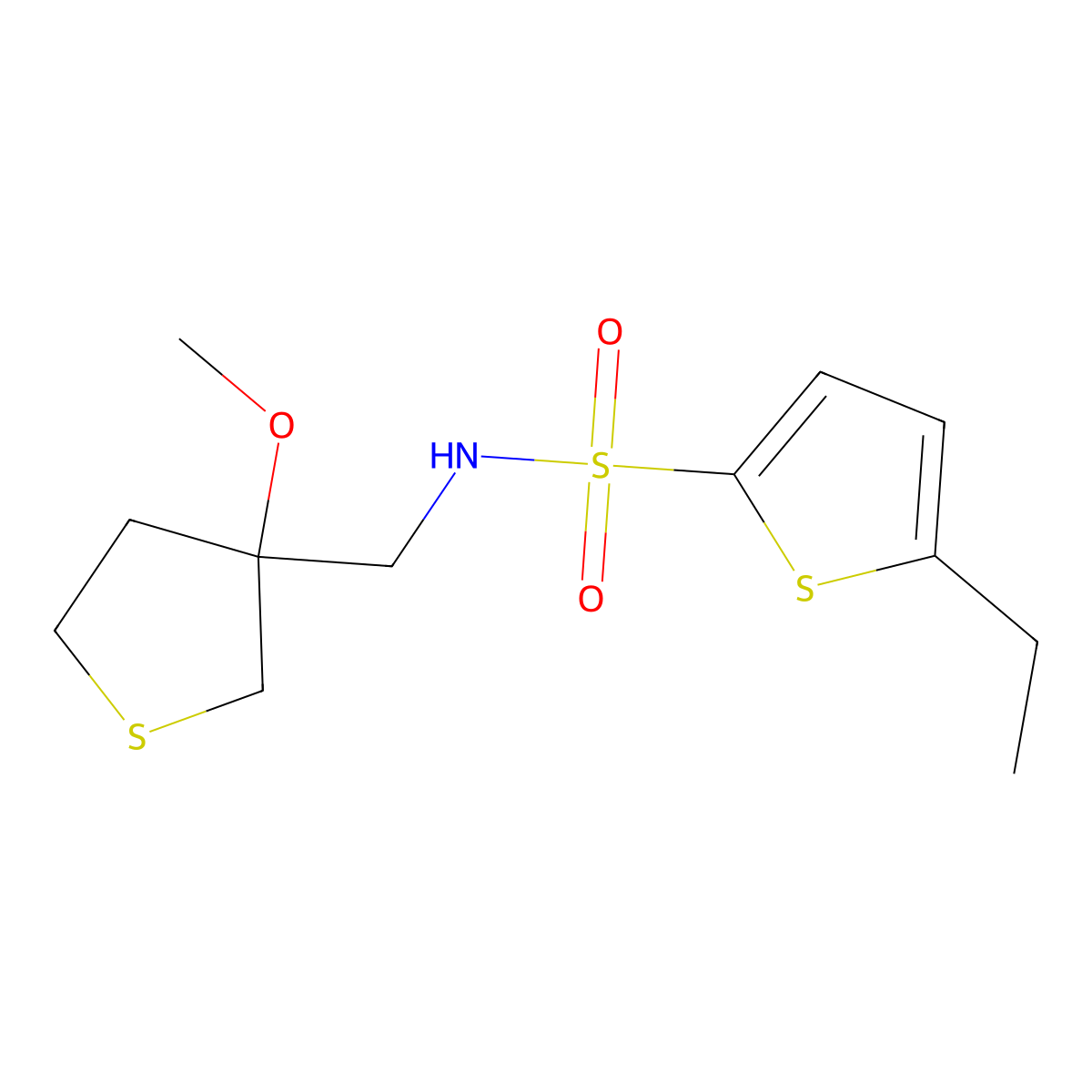 5-Ethyl-N-[(3-methoxythiolan-3-YL)methyl]thiophene-2-sulfonamide molecular structure, CAS 1448124-18-2