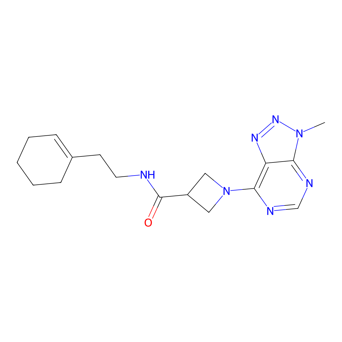 N-[2-(cyclohex-1-en-1-yl)ethyl]-1-{3-methyl-3H-[1,2,3]triazolo[4,5-d]pyrimidin-7-yl}azetidine-3-carboxamide molecular structure, CAS 1448124-19-3
