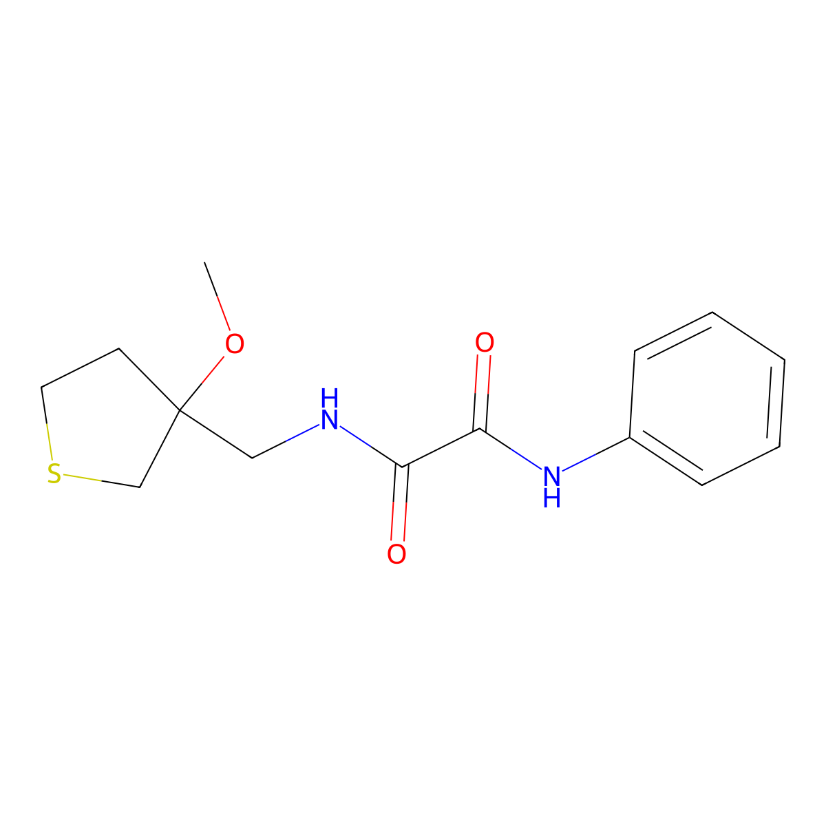 N1-((3-methoxytetrahydrothiophen-3-yl)methyl)-N2-phenyloxalamide molecular structure, CAS 1448124-21-7