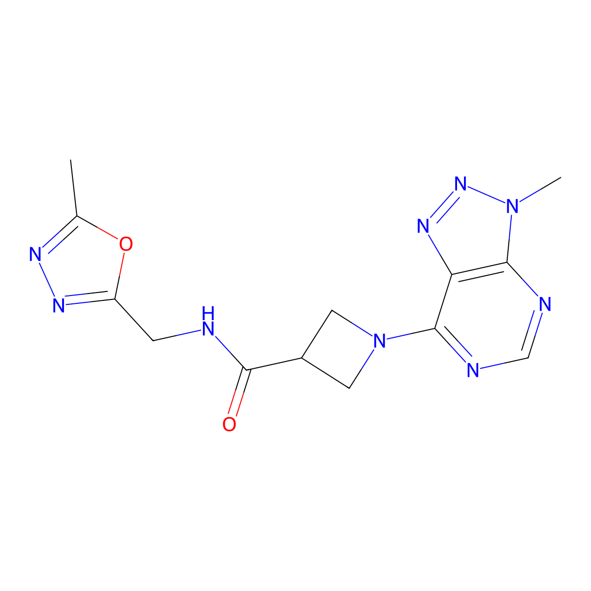 N-[(5-methyl-1,3,4-oxadiazol-2-yl)methyl]-1-{3-methyl-3H-[1,2,3]triazolo[4,5-d]pyrimidin-7-yl}azetidine-3-carboxamide molecular structure, CAS 1448124-23-9