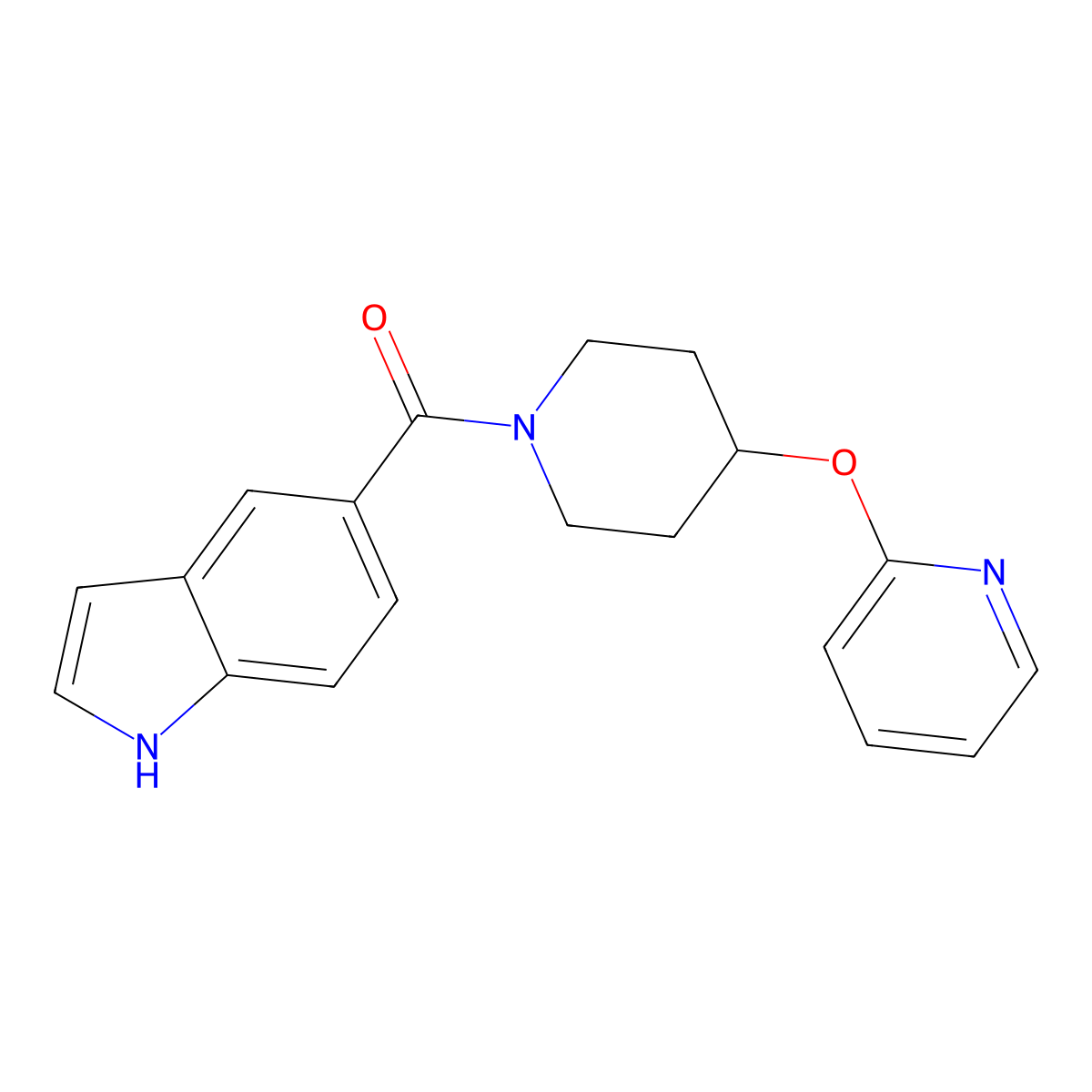 (1H-indol-5-yl)(4-(pyridin-2-yloxy)piperidin-1-yl)methanone molecular structure, CAS 1448124-31-9