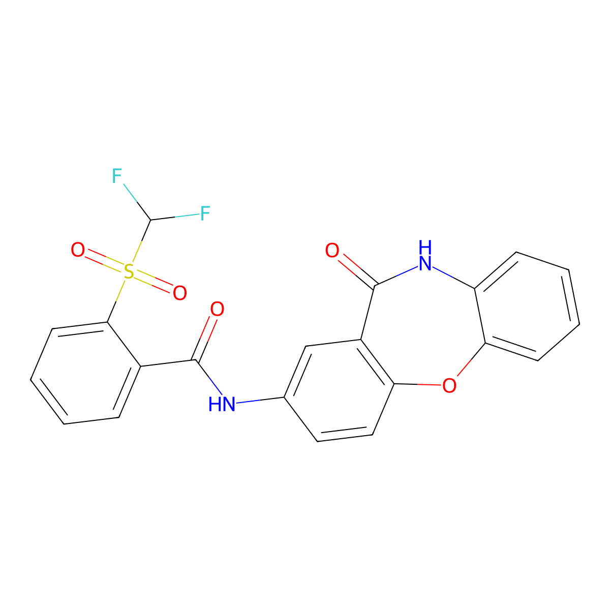 2-((difluoromethyl)sulfonyl)-N-(11-oxo-10,11-dihydrodibenzo[b,f][1,4]oxazepin-2-yl)benzamide molecular structure, CAS 1448124-38-6
