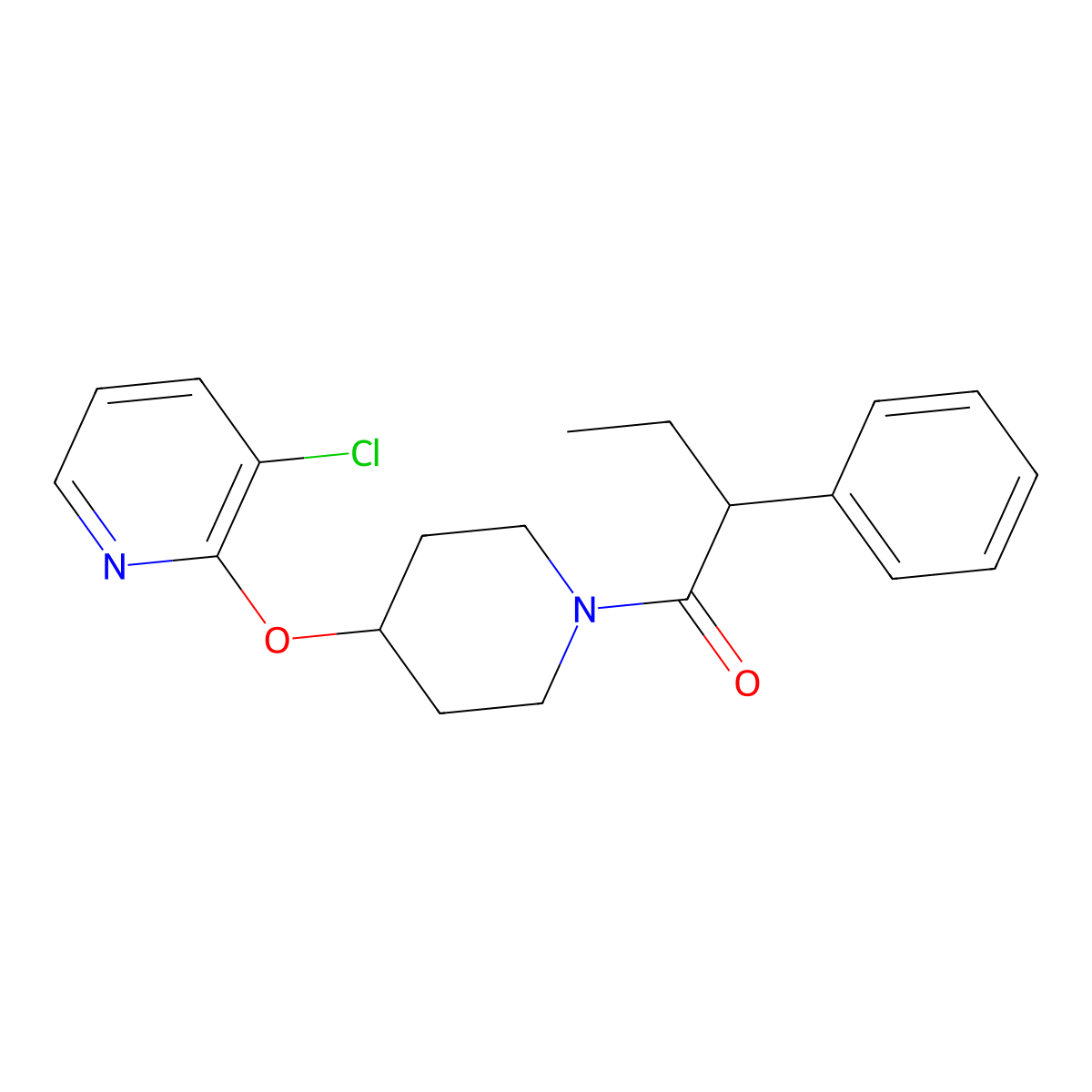 1-(4-((3-Chloropyridin-2-yl)oxy)piperidin-1-yl)-2-phenylbutan-1-one molecular structure, CAS 1448124-43-3