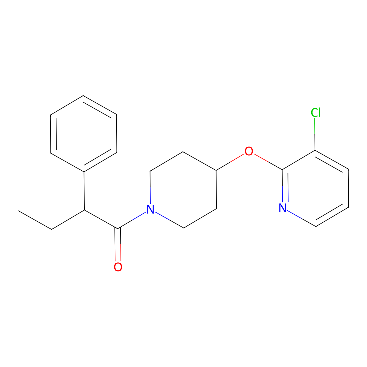 1-(4-((3-Chloropyridin-2-yl)oxy)piperidin-1-yl)-2-phenylbutan-1-one molecular structure, CAS 1448124-43-3