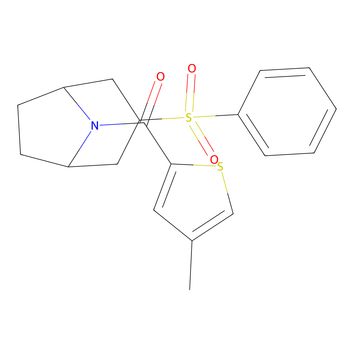(4-methylthiophen-2-yl)((1R,5S)-3-(phenylsulfonyl)-8-azabicyclo[3.2.1]octan-8-yl)methanone molecular structure, CAS 1448124-55-7