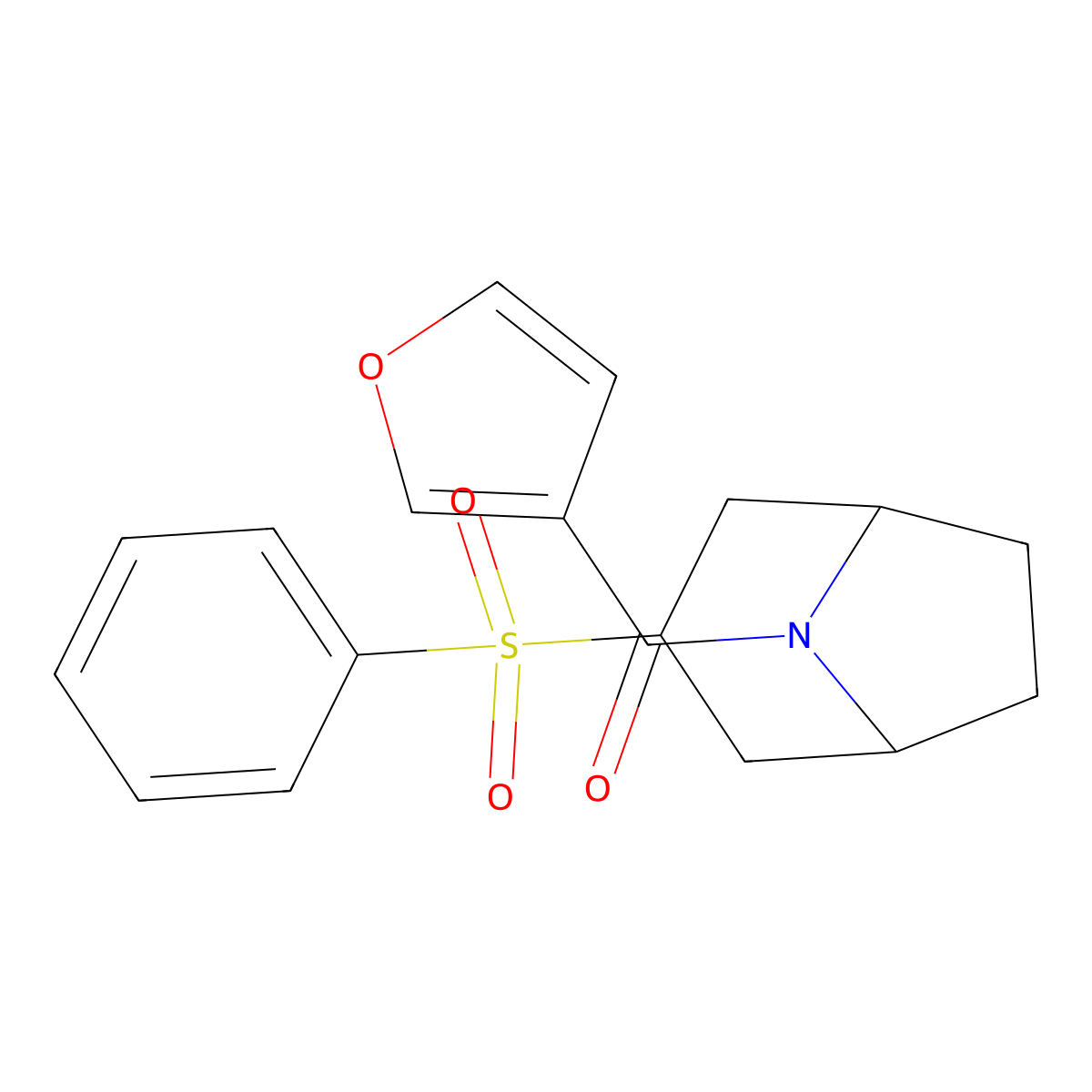 furan-3-yl((1R,5S)-3-(phenylsulfonyl)-8-azabicyclo[3.2.1]octan-8-yl)methanone molecular structure, CAS 1448124-57-9