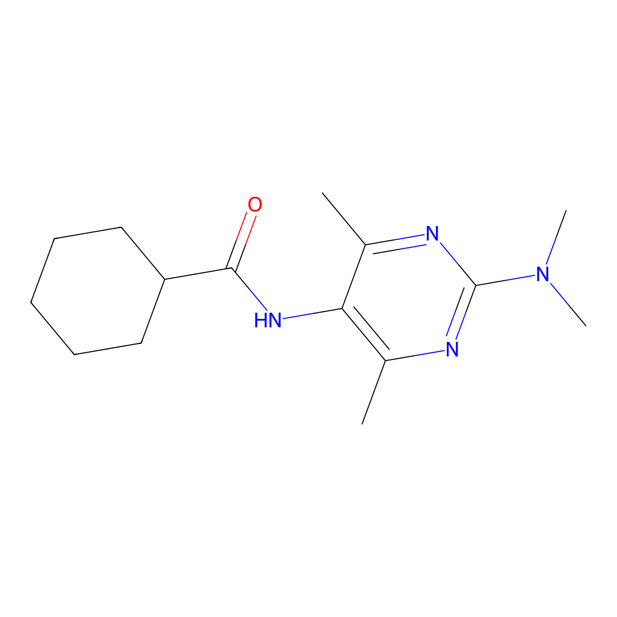 N-[2-(Dimethylamino)-4,6-dimethylpyrimidin-5-YL]cyclohexanecarboxamide molecular structure, CAS 1448124-61-5