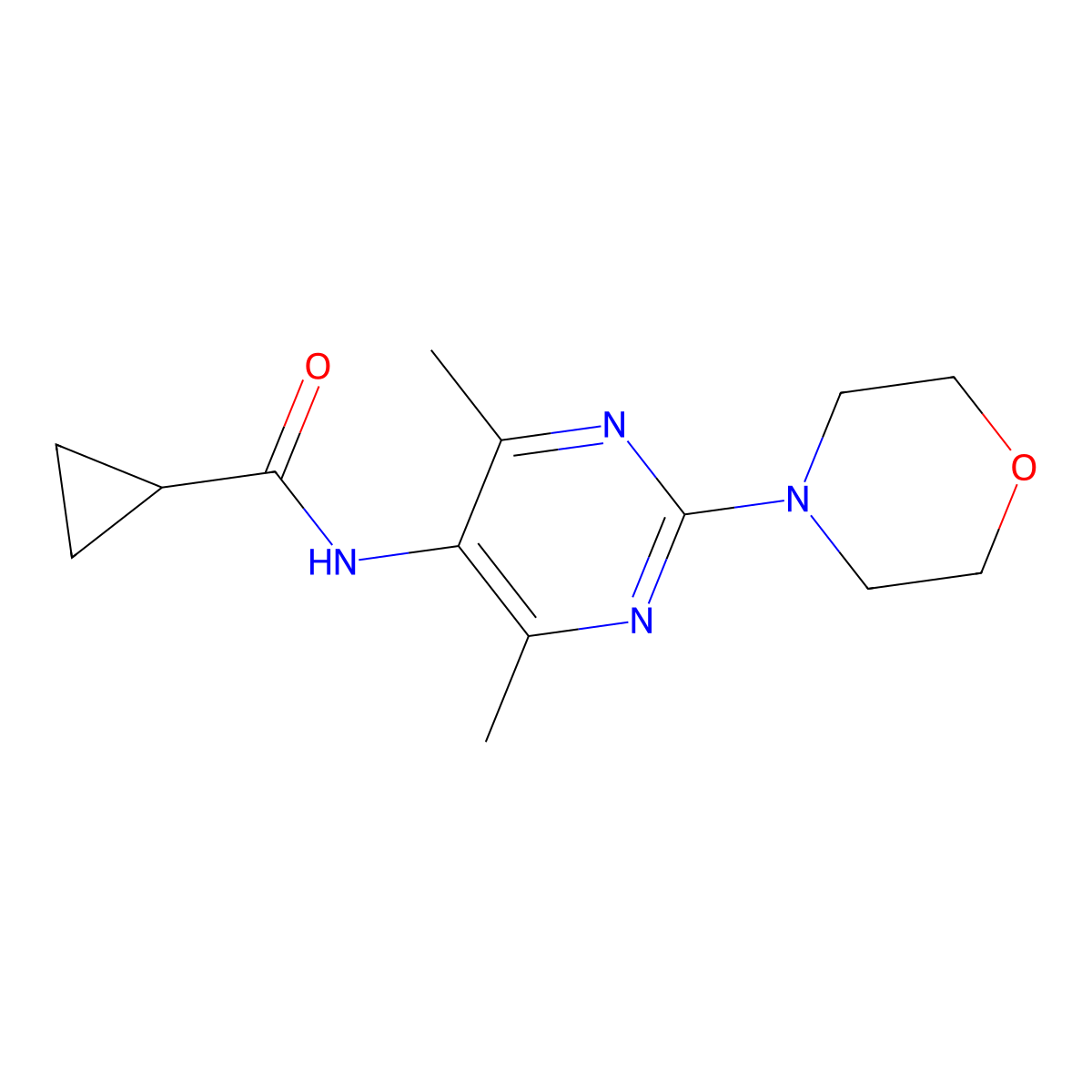 N-(4,6-dimethyl-2-morpholinopyrimidin-5-yl)cyclopropanecarboxamide molecular structure, CAS 1448124-72-8