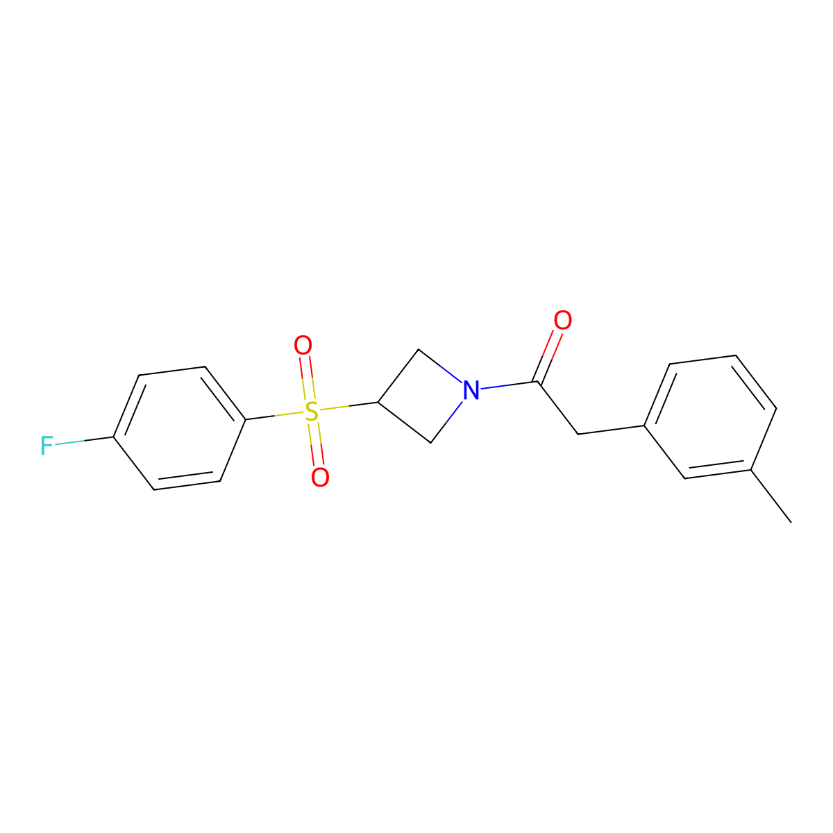 1-(3-((4-Fluorophenyl)sulfonyl)azetidin-1-yl)-2-(m-tolyl)ethanone molecular structure, CAS 1448124-83-1