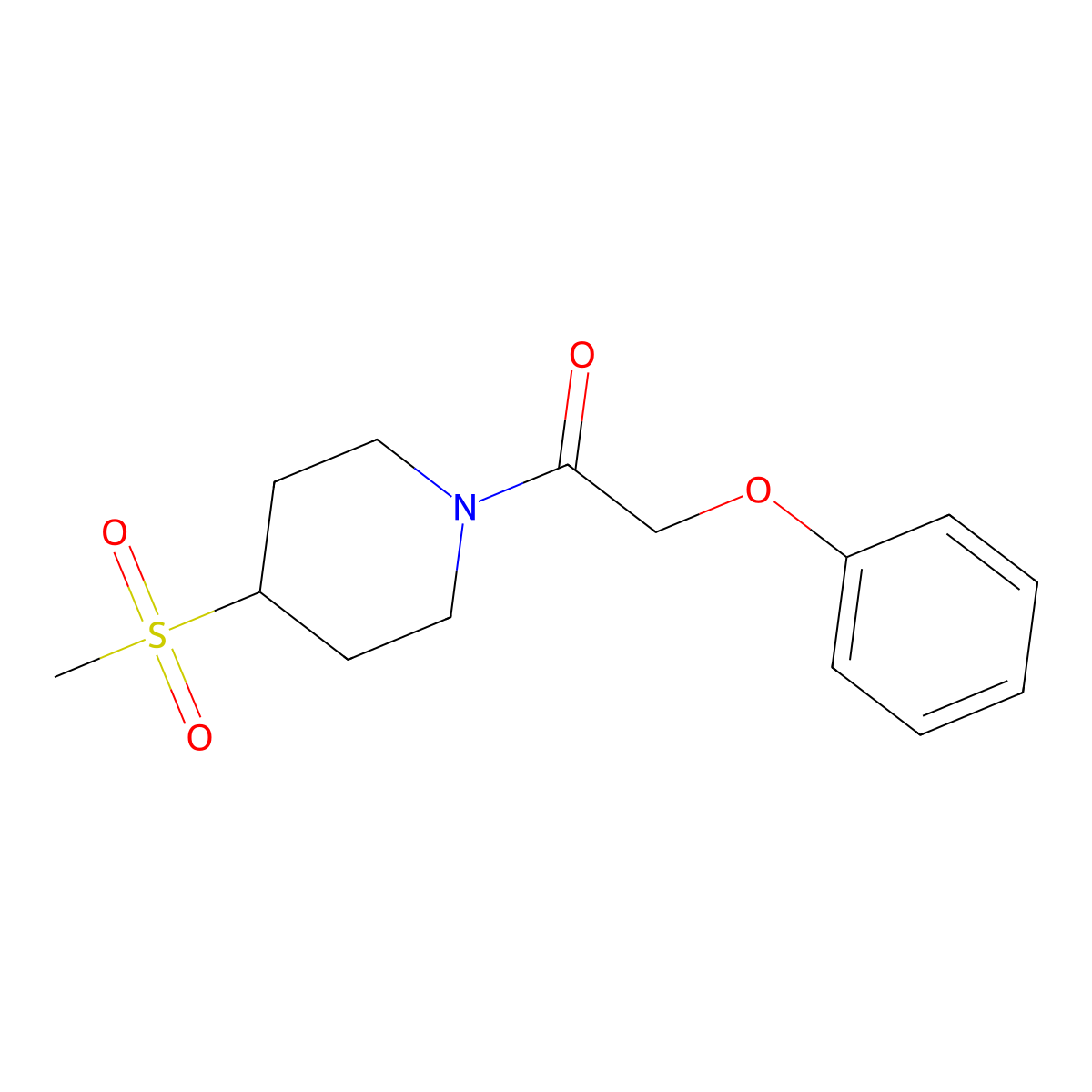 1-(4-(Methylsulfonyl)piperidin-1-yl)-2-phenoxyethanone molecular structure, CAS 1448124-85-3