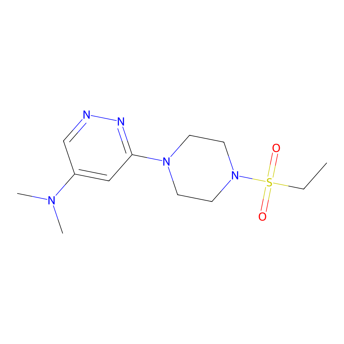 6-(4-(ethylsulfonyl)piperazin-1-yl)-N,N-dimethylpyridazin-4-amine molecular structure, CAS 1448124-88-6