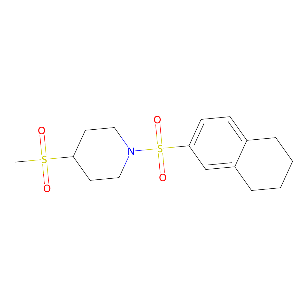 4-(Methylsulfonyl)-1-((5,6,7,8-tetrahydronaphthalen-2-yl)sulfonyl)piperidine molecular structure, CAS 1448124-91-1