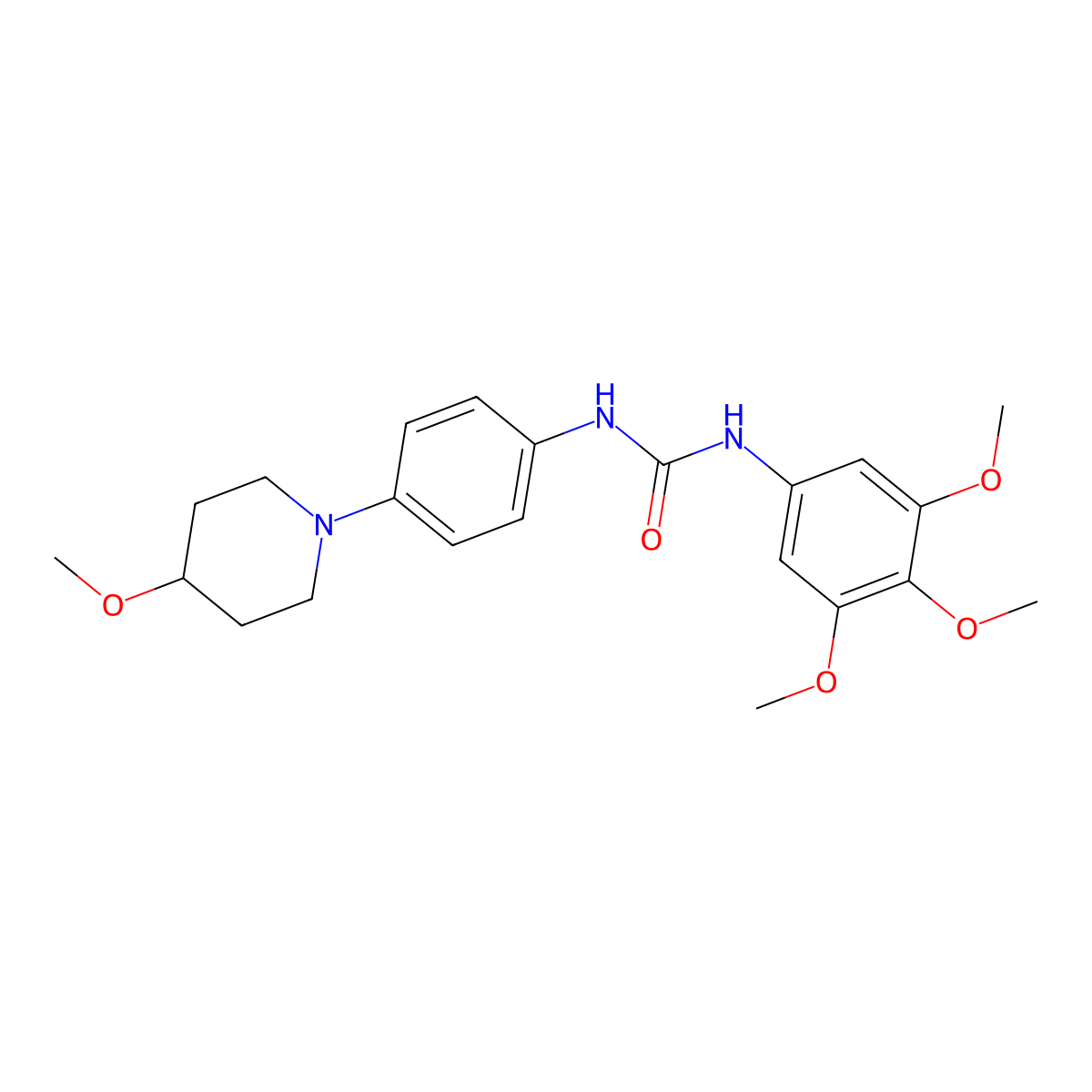 1-[4-(4-Methoxypiperidin-1-YL)phenyl]-3-(3,4,5-trimethoxyphenyl)urea molecular structure, CAS 1448124-92-2