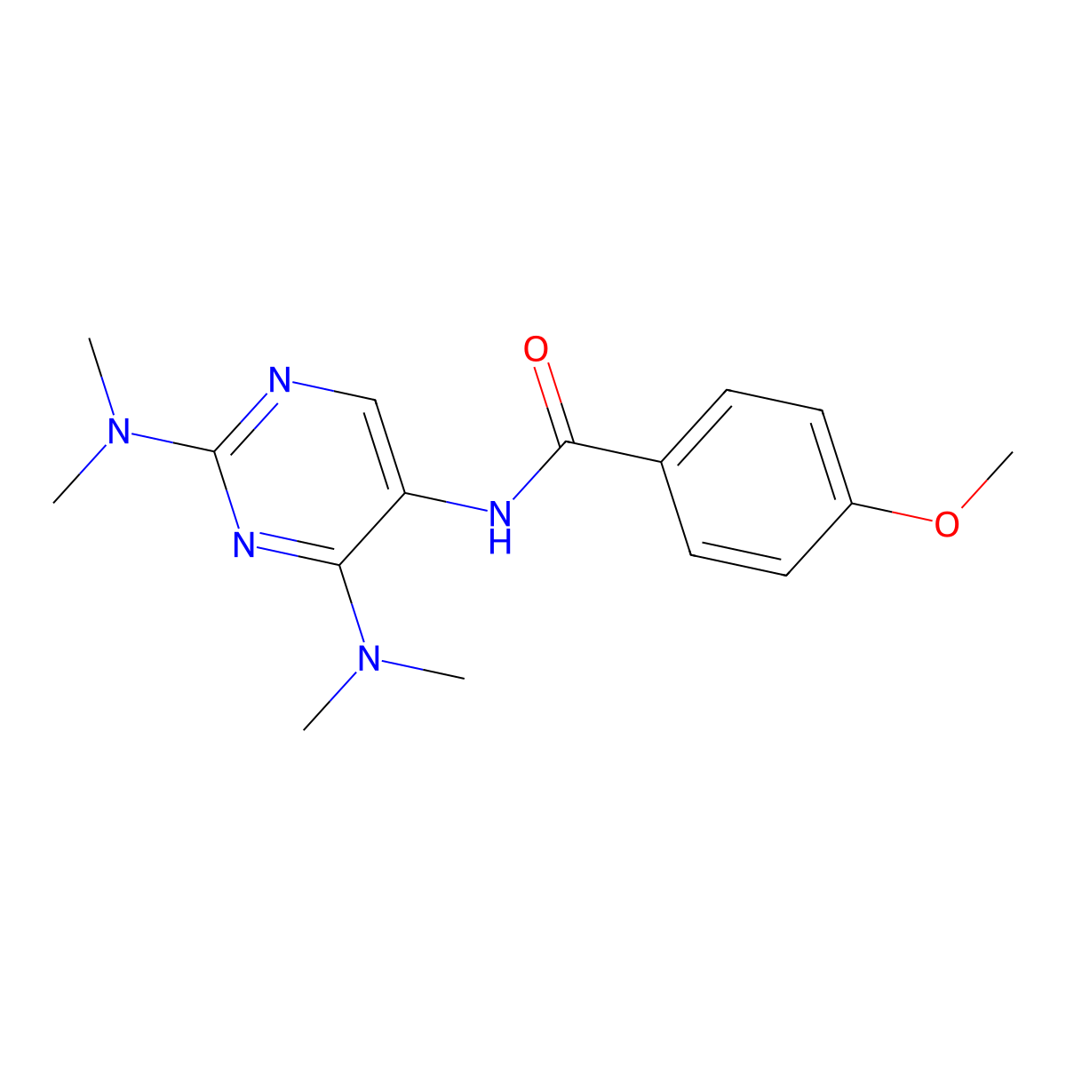 N-[2,4-Bis(dimethylamino)pyrimidin-5-YL]-4-methoxybenzamide molecular structure, CAS 1448124-96-6