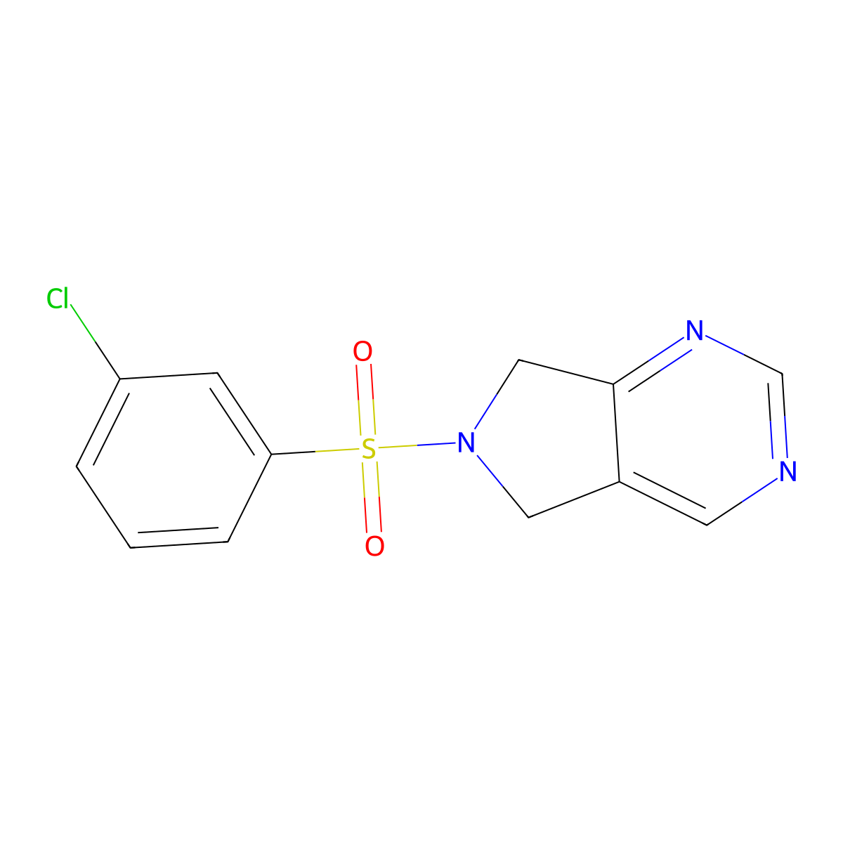 6-((3-chlorophenyl)sulfonyl)-6,7-dihydro-5H-pyrrolo[3,4-d]pyrimidine molecular structure, CAS 1448124-97-7