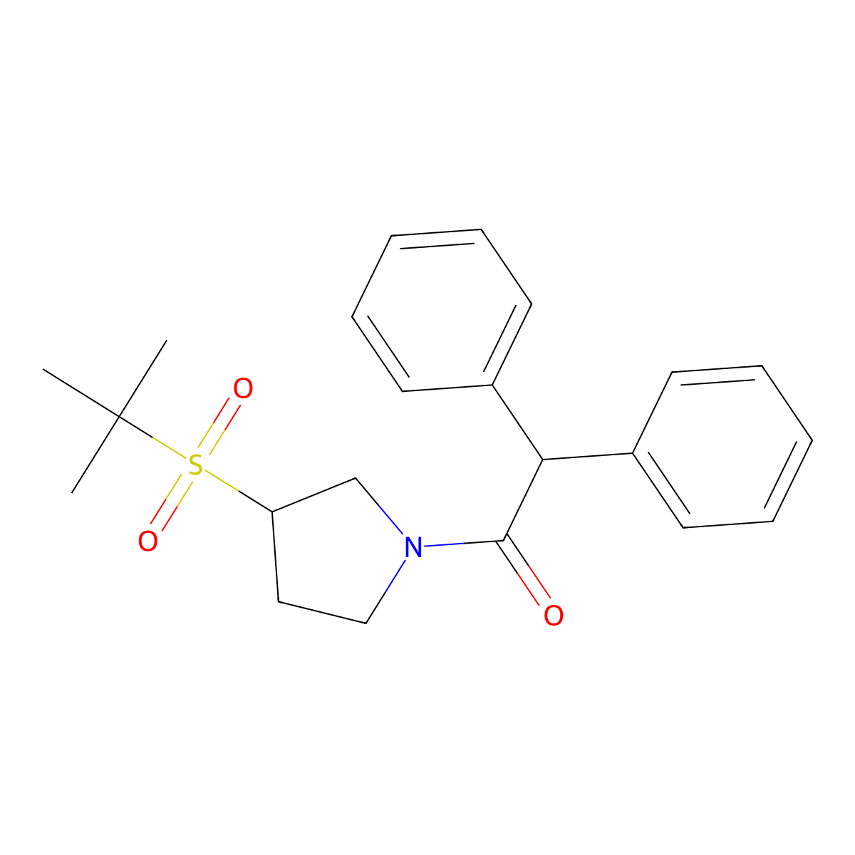 1-(3-(Tert-butylsulfonyl)pyrrolidin-1-yl)-2,2-diphenylethanone molecular structure, CAS 1448125-06-1