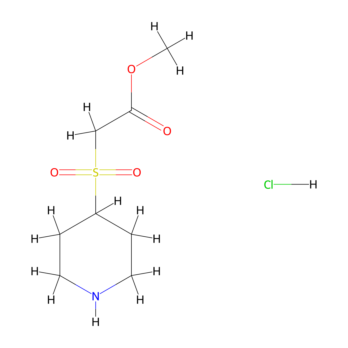Methyl (piperidin-4-ylsulfonyl)acetate hydrochloride molecular structure, CAS 1448125-24-3