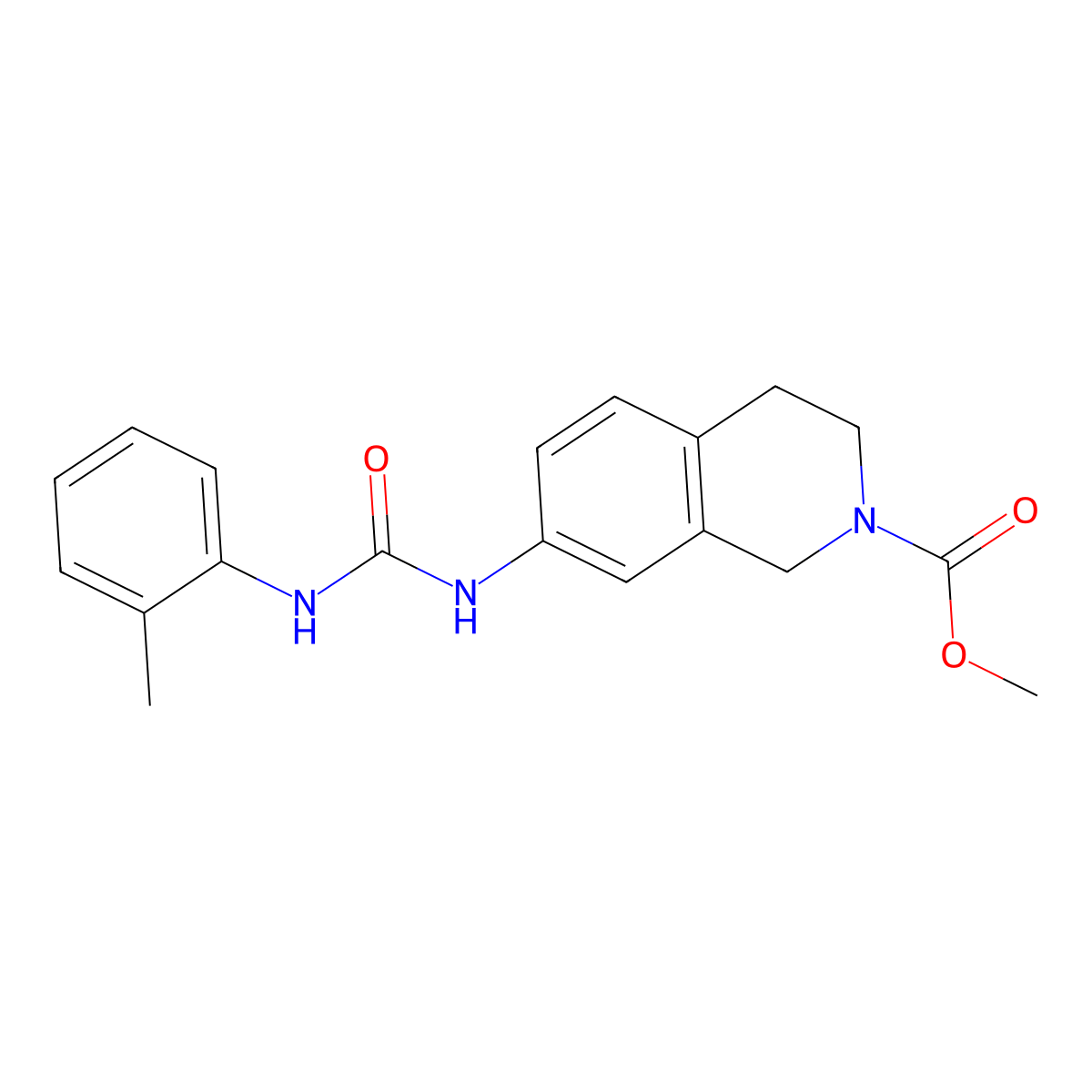 methyl 7-(3-(o-tolyl)ureido)-3,4-dihydroisoquinoline-2(1H)-carboxylate molecular structure, CAS 1448125-30-1