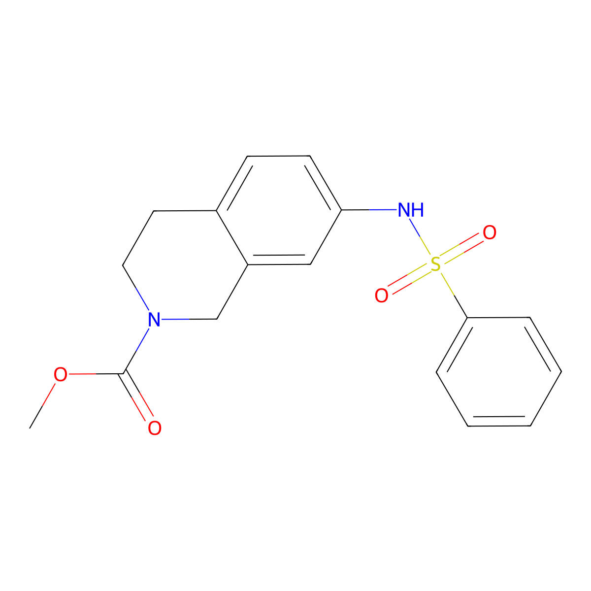 Methyl 7-benzenesulfonamido-1,2,3,4-tetrahydroisoquinoline-2-carboxylate molecular structure, CAS 1448125-35-6