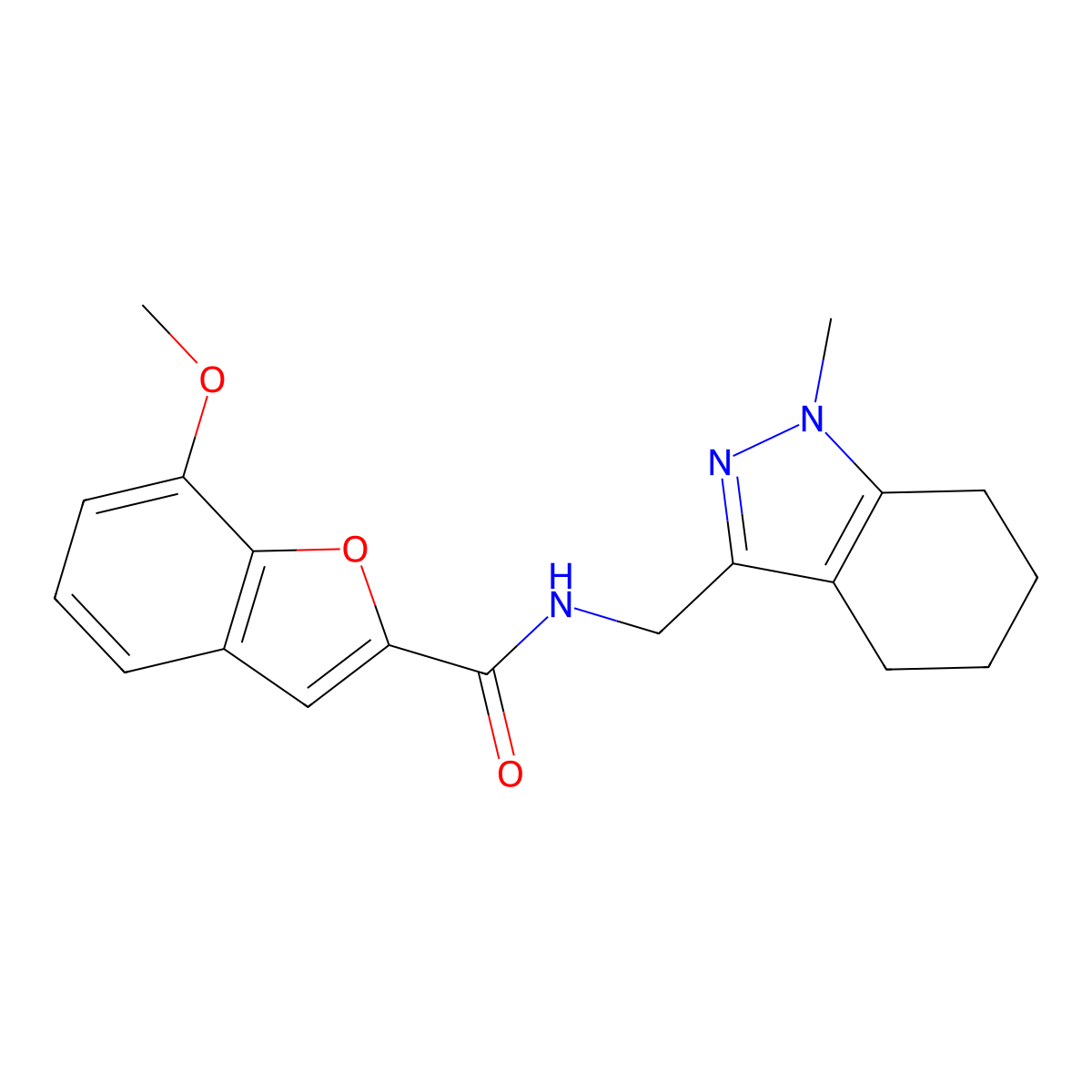 7-methoxy-N-((1-methyl-4,5,6,7-tetrahydro-1H-indazol-3-yl)methyl)benzofuran-2-carboxamide molecular structure, CAS 1448125-36-7