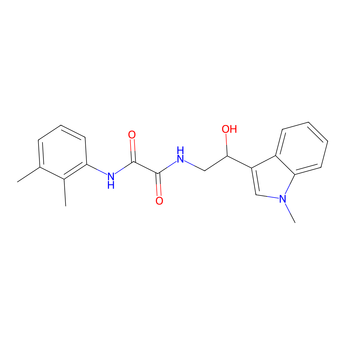 N1-(2,3-dimethylphenyl)-N2-(2-hydroxy-2-(1-methyl-1H-indol-3-yl)ethyl)oxalamide molecular structure, CAS 1448125-46-9
