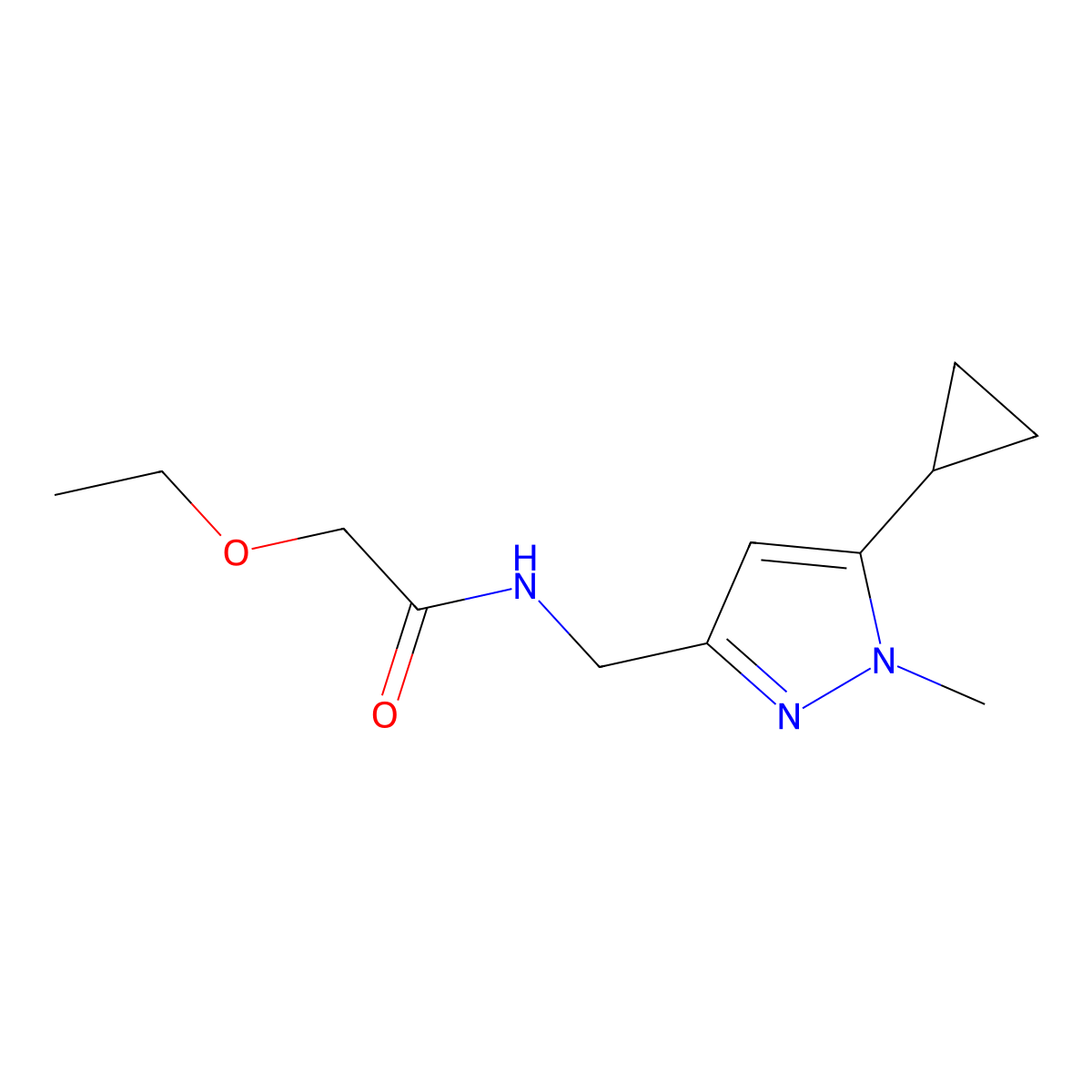 N-[(5-cyclopropyl-1-methyl-1H-pyrazol-3-yl)methyl]-2-ethoxyacetamide molecular structure, CAS 1448125-47-0